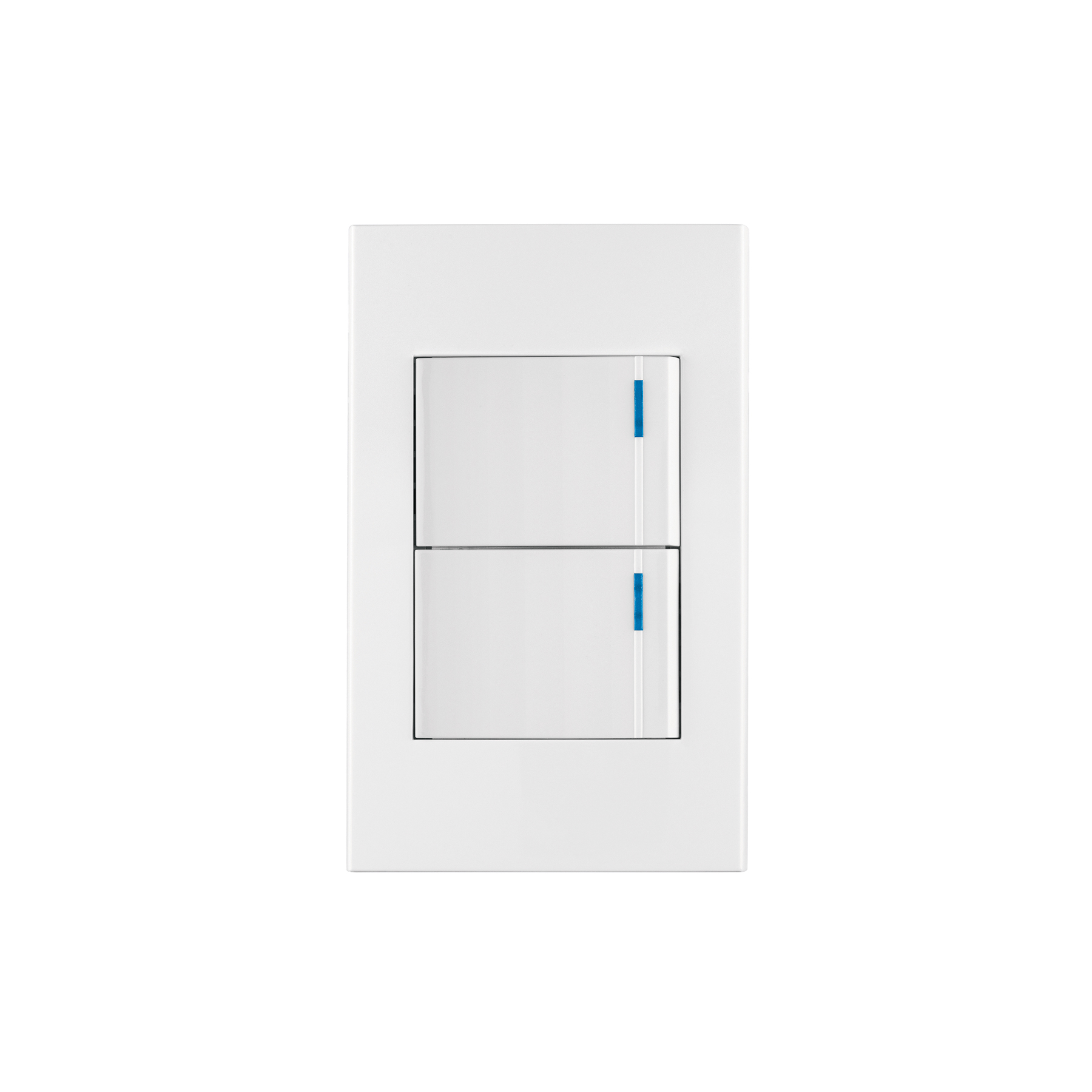 Placa armada 2interruptores 1de 3vías,1.5mod,Española blanco