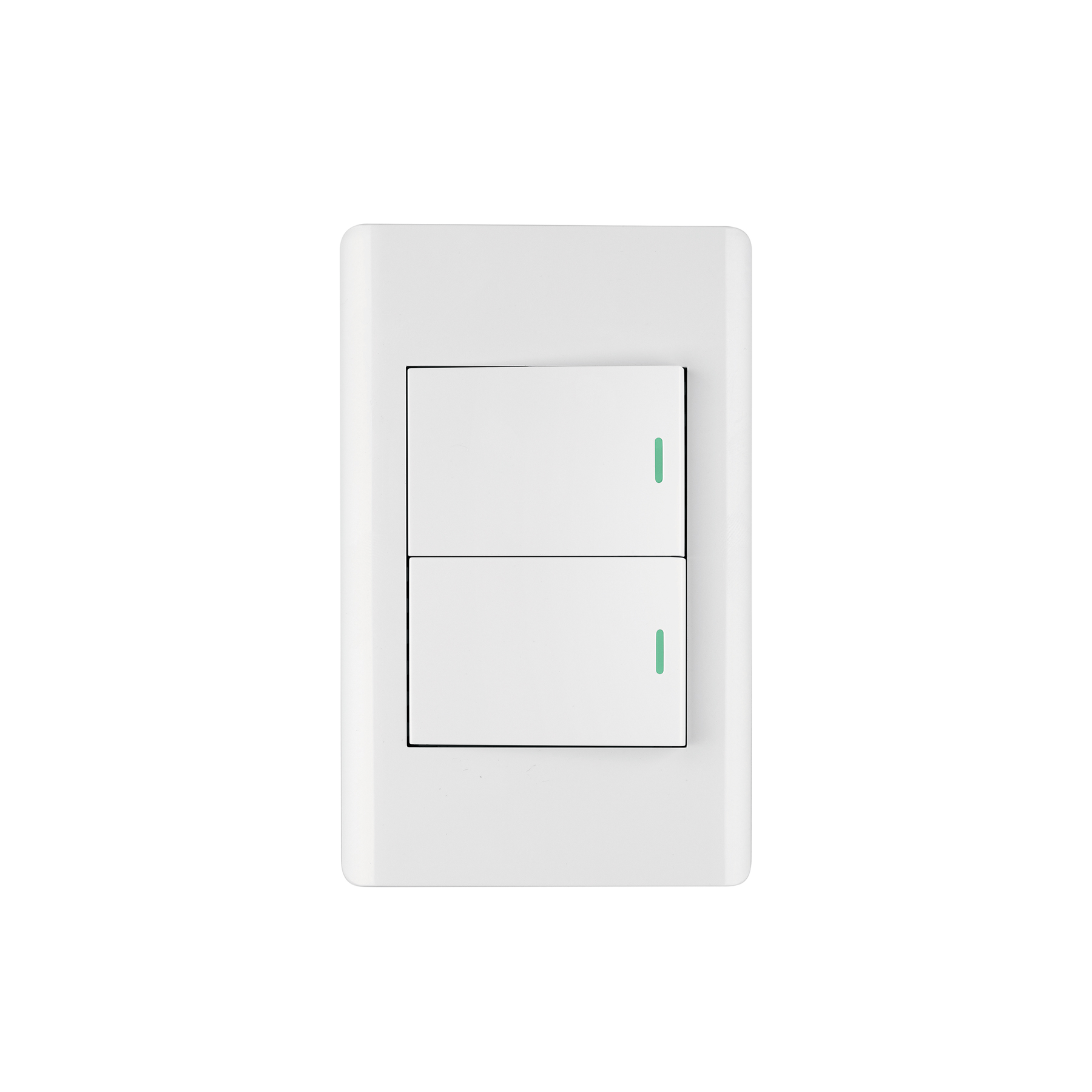 Placa armada blanca 1 interruptor y 1 de 3vías 1.5mód, Lisbo