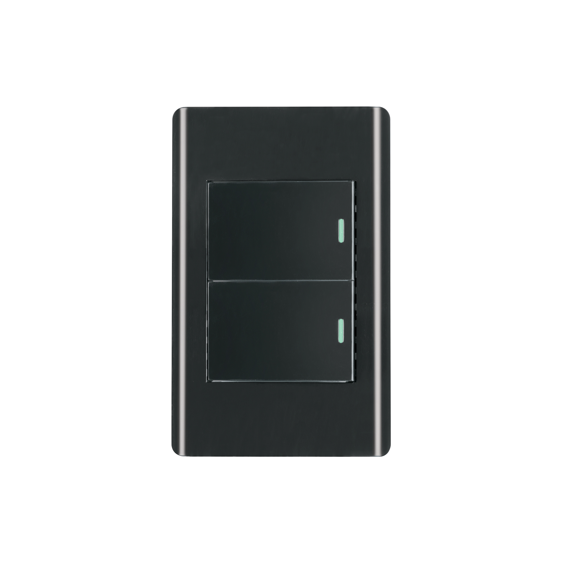 Placa armada negra 1 interruptor y 1 de 3vías 1.5mód,Lisboa