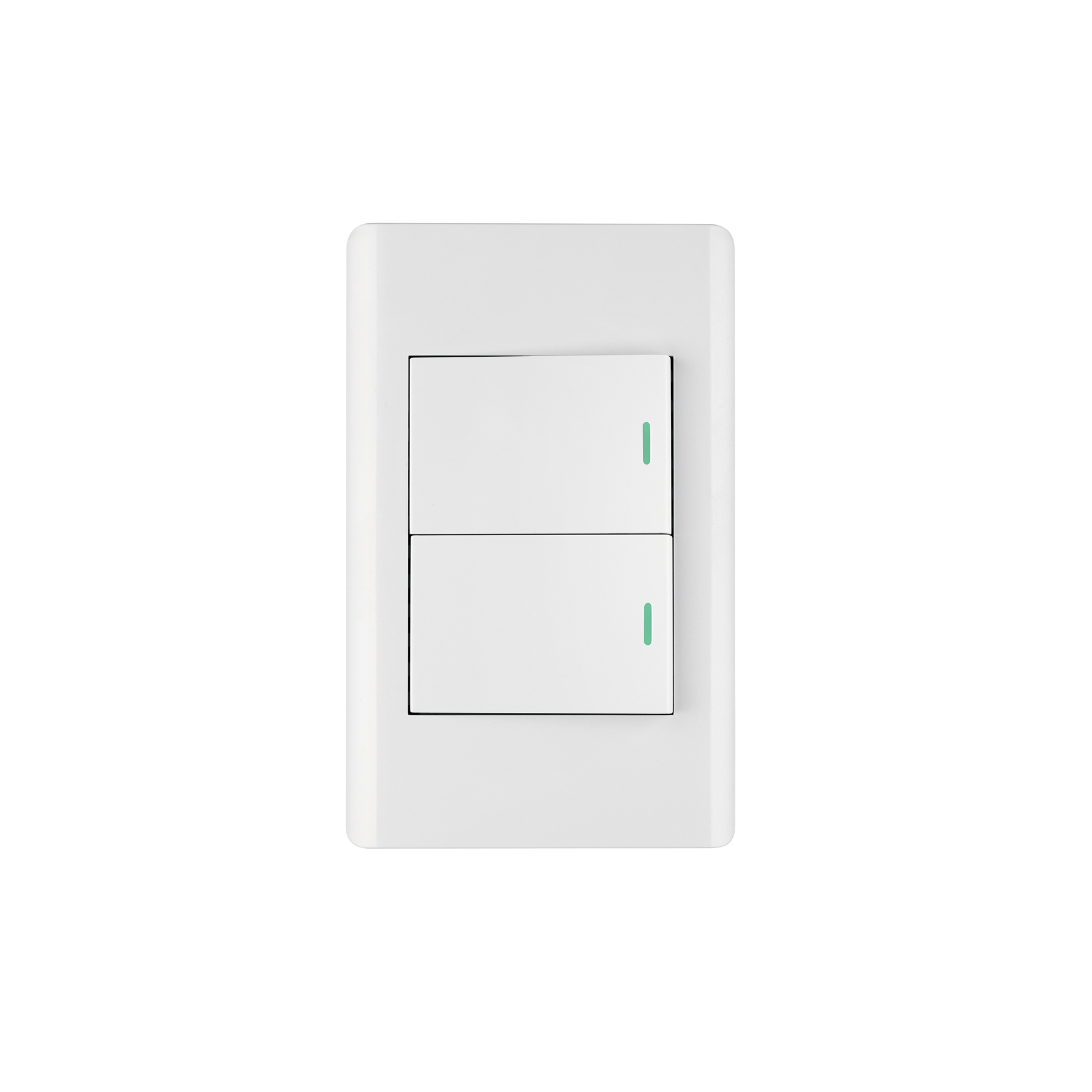 Placa armada blanca 2 interruptores 1.5 módulos, Lisboa