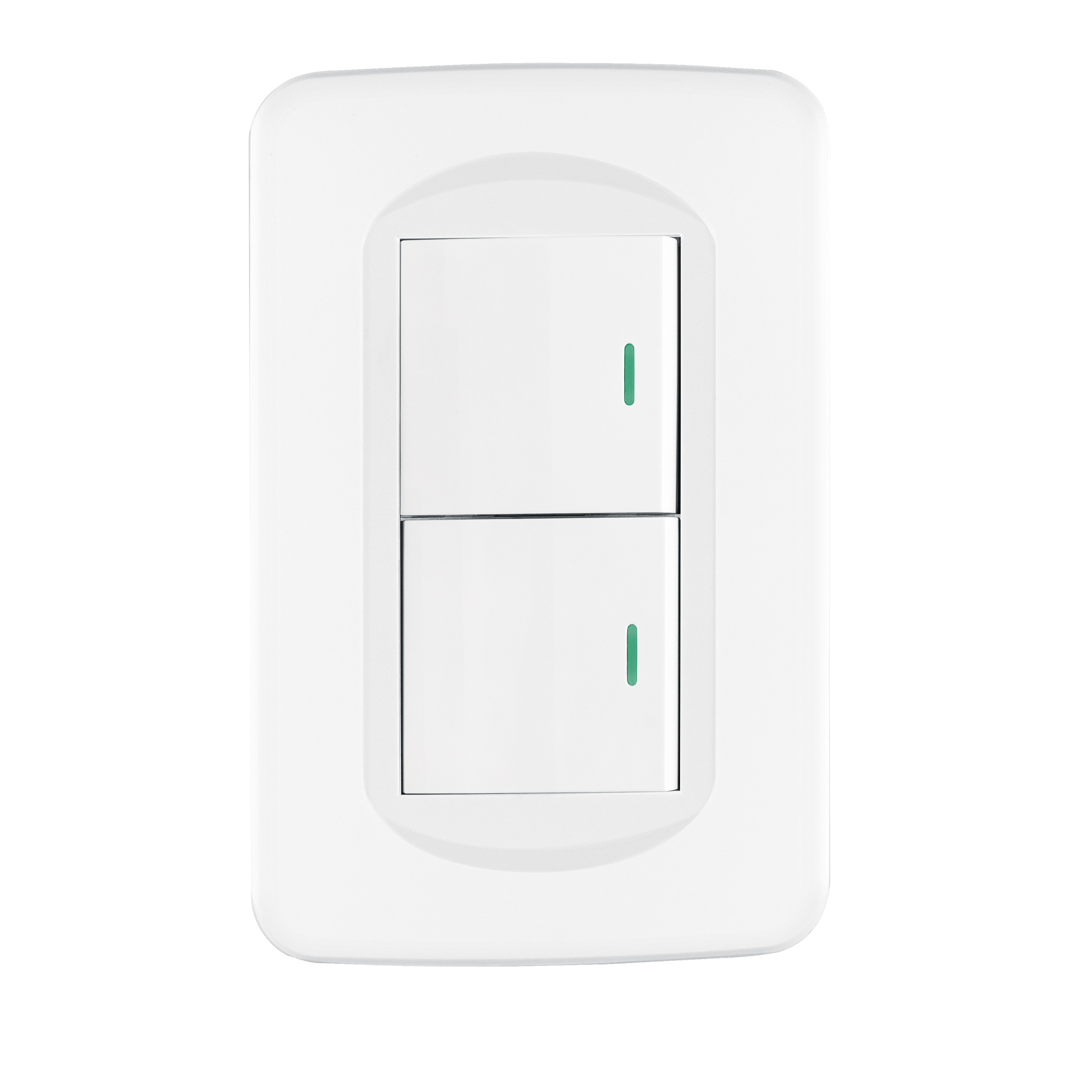 Placa armada 2 interruptores 1.5 módulos, Toledo, BASIC