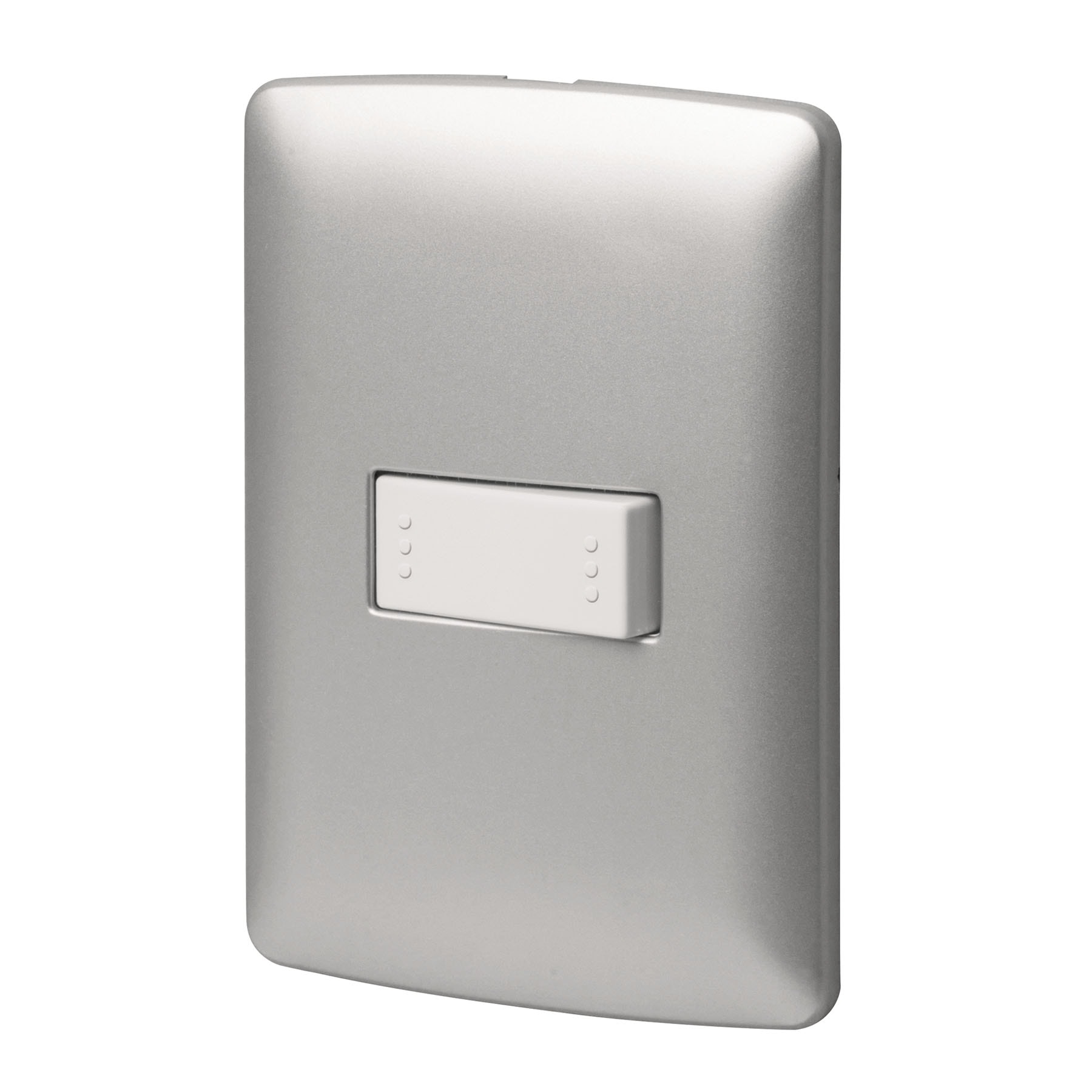 Placa armada 1 interruptor escalera plata, línea Italiana