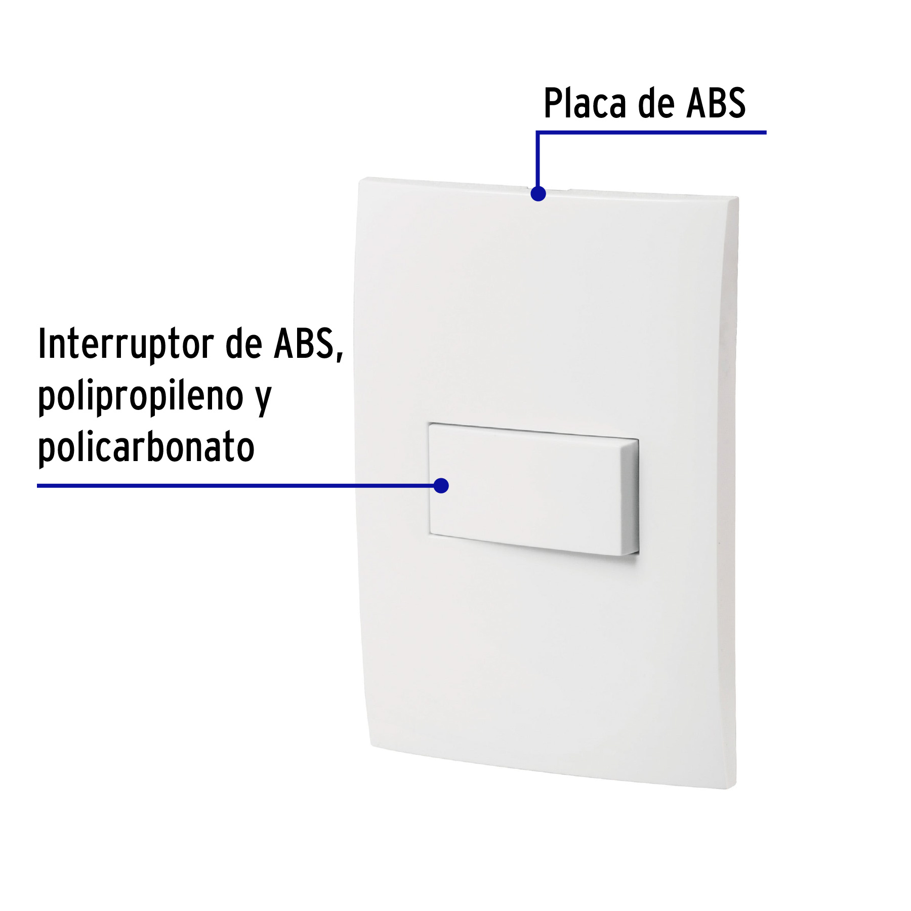 Placa armada con interruptor escalera, línea Oslo, blanco - Imagen 4