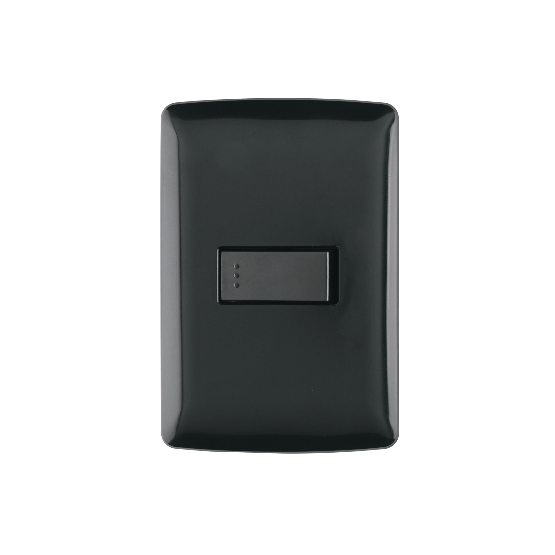 Placa armada 1 interruptor sencillo, negro, línea Italiana