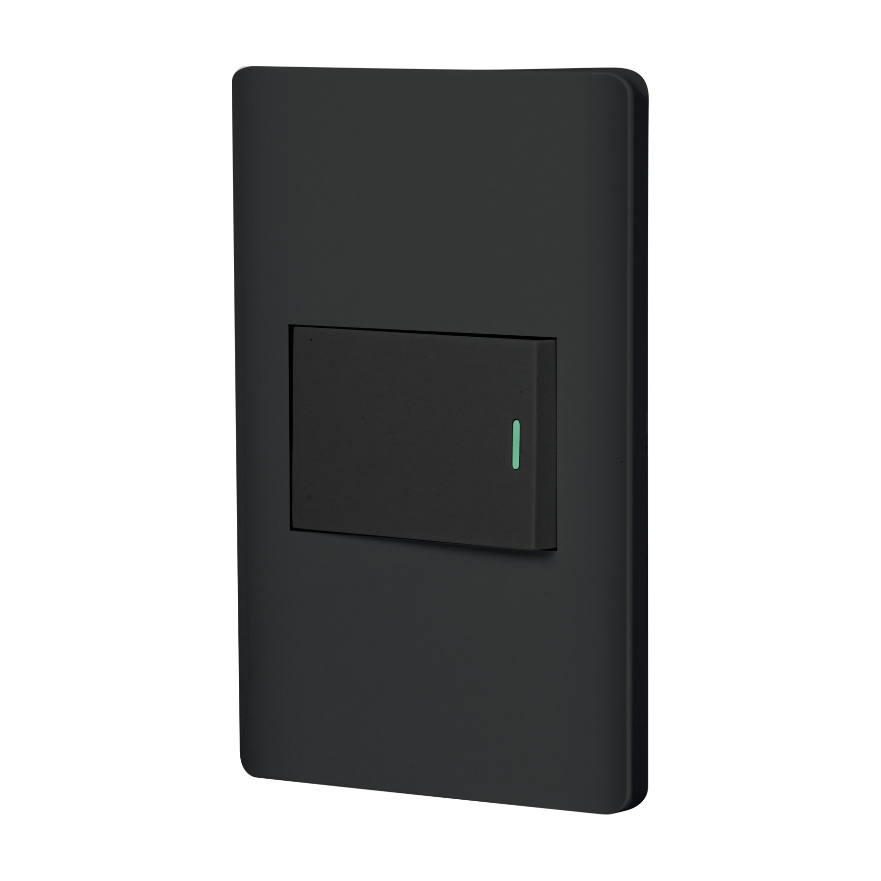 Placa armada negra 1 interruptor de 3 vías 1.5 mód, Lisboa