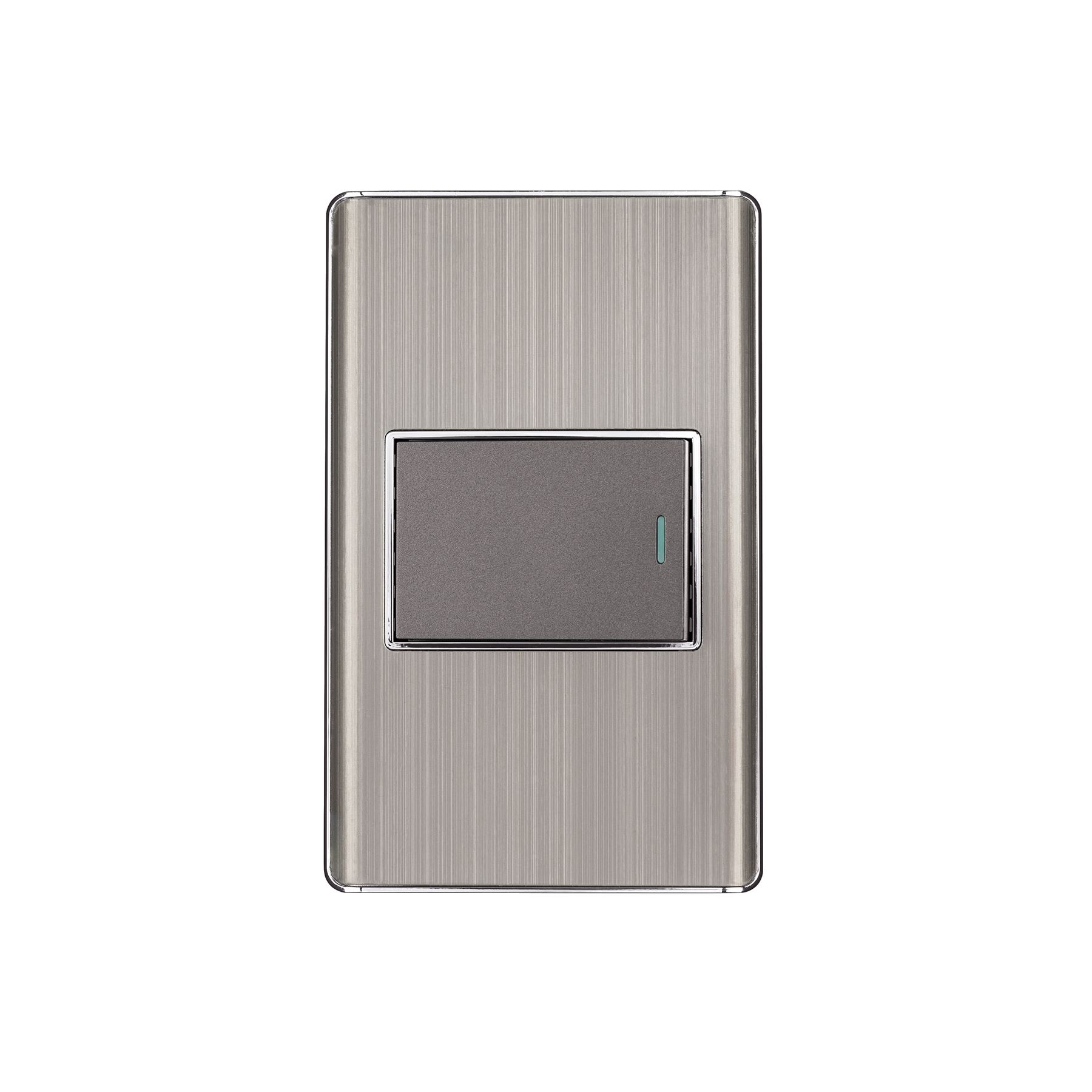 Placa armada acero inox 1 interruptor 1.5 módulos, Lisboa