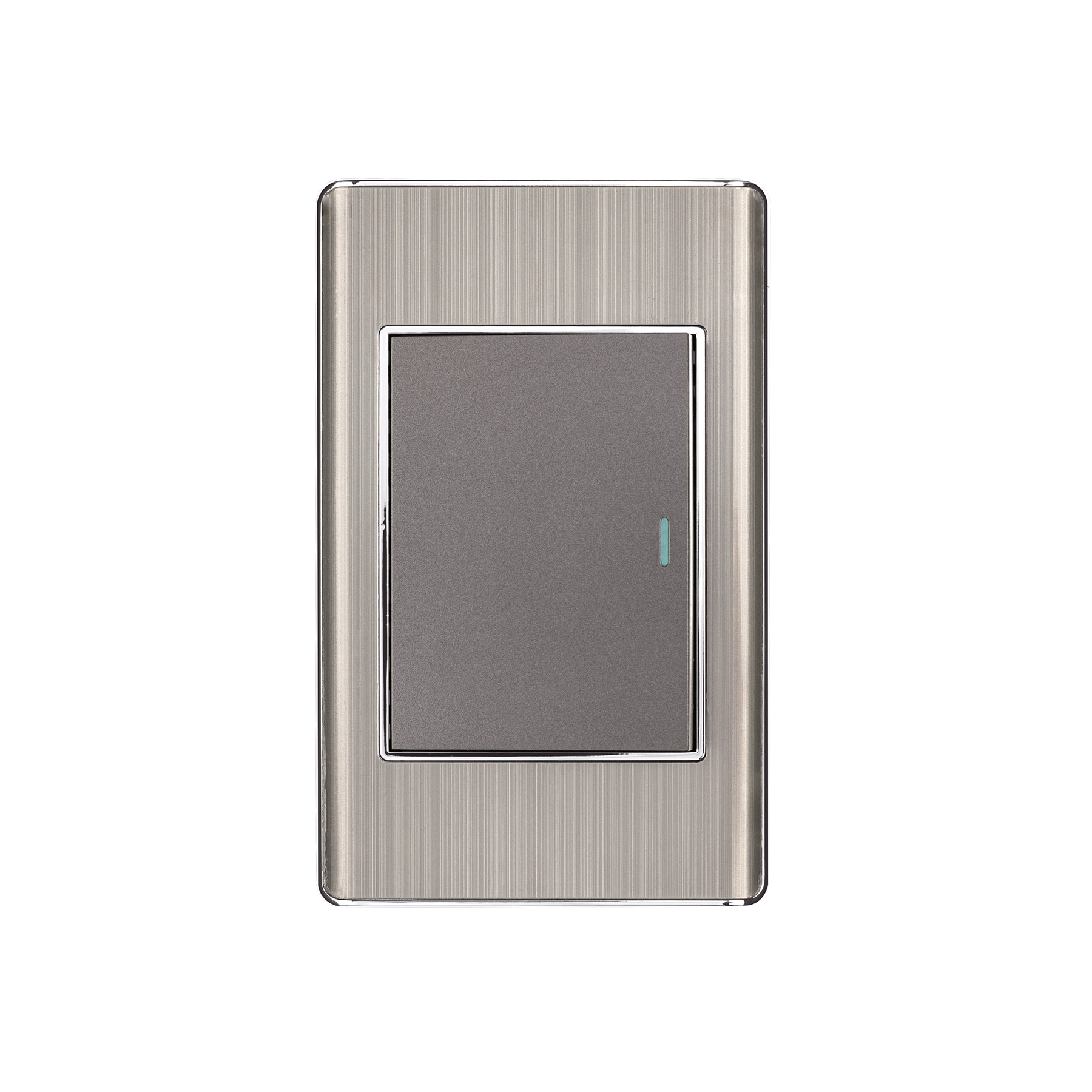 Placa armada acero inox 1 interruptor 3 módulos, Lisboa