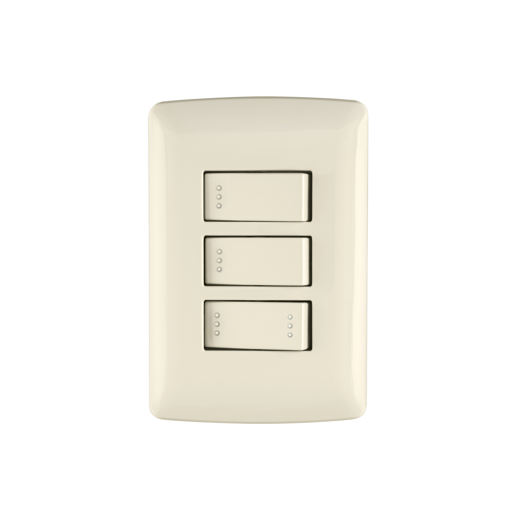 Placa armada 2 interruptores 1escalera,marfil,línea Italiana