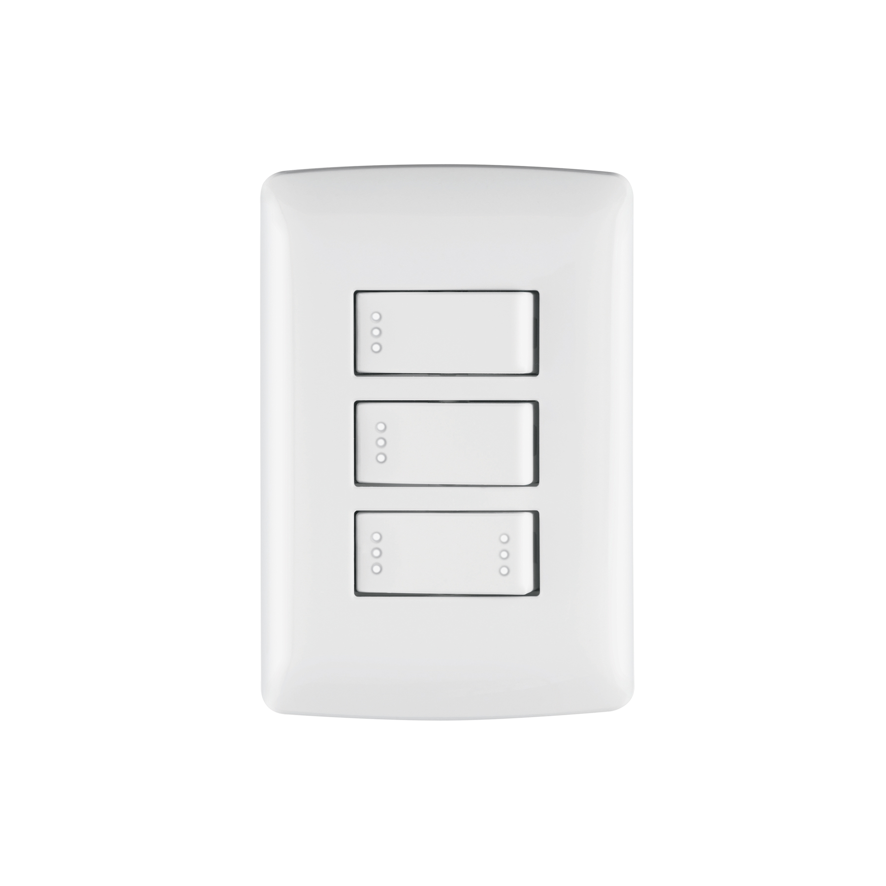 Placa armada 2 interruptores 1escalera blanco,línea Italiana