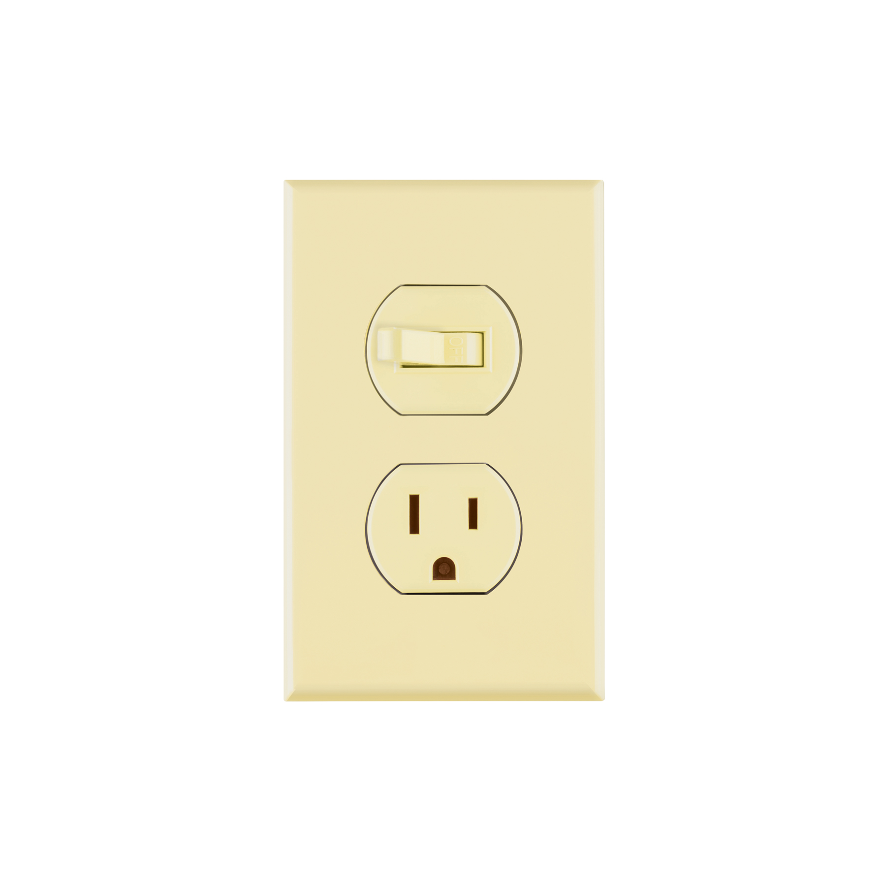 Placa armada interruptor y contacto, línea Standard, marfil