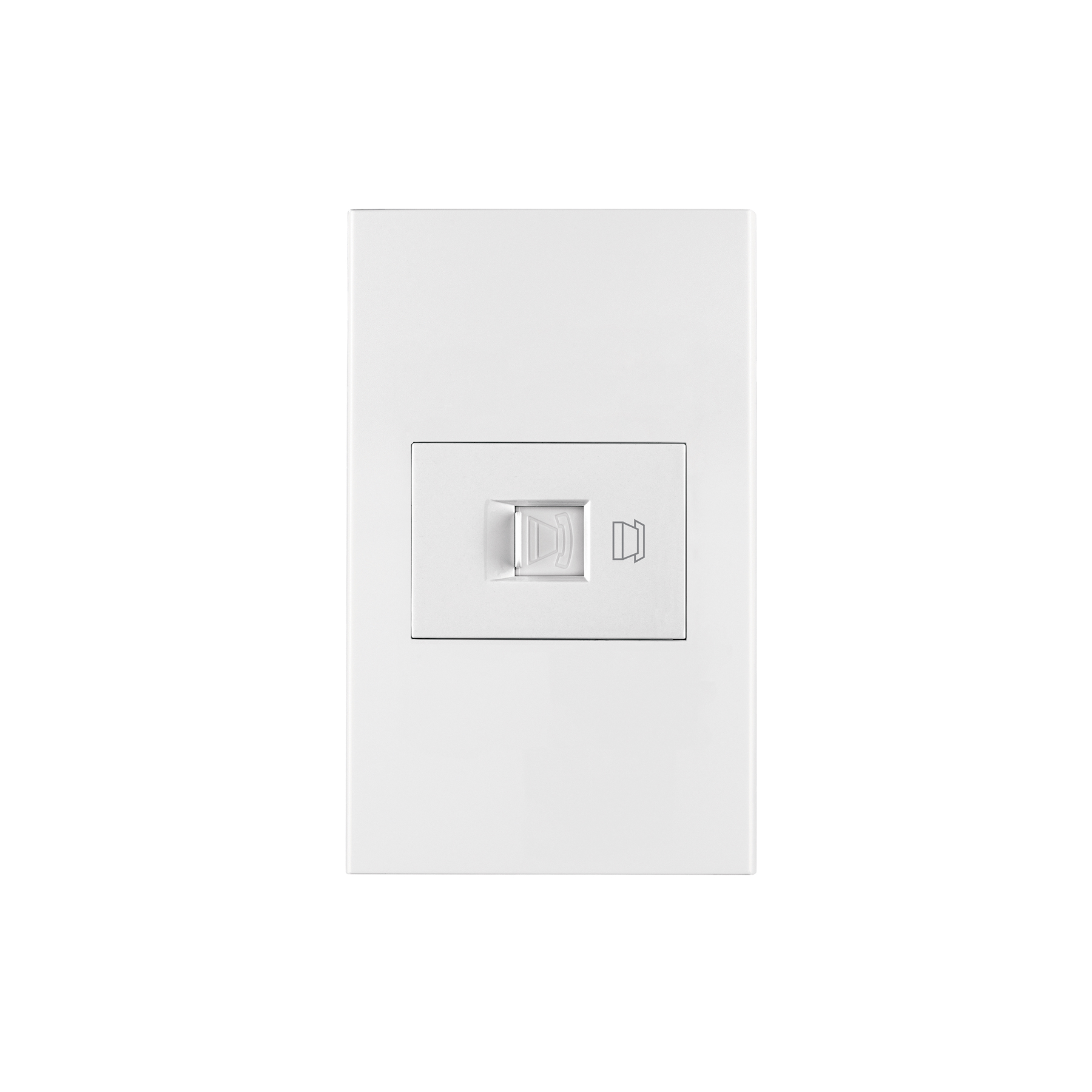 Placa armada 1 toma para teléfono, 1.5 mod, Española, blanco