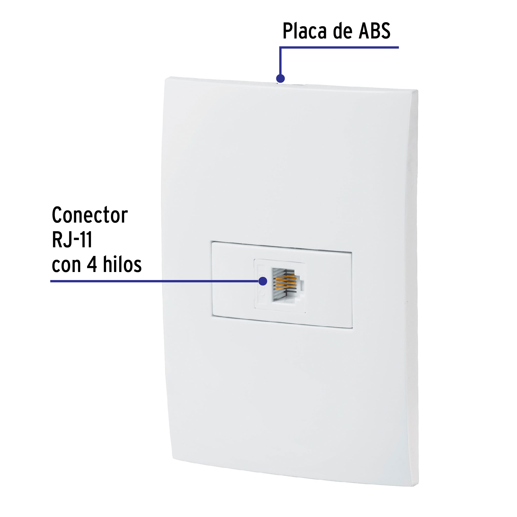 Placa armada con entrada para teléfono, línea Oslo, blanco - Imagen 3