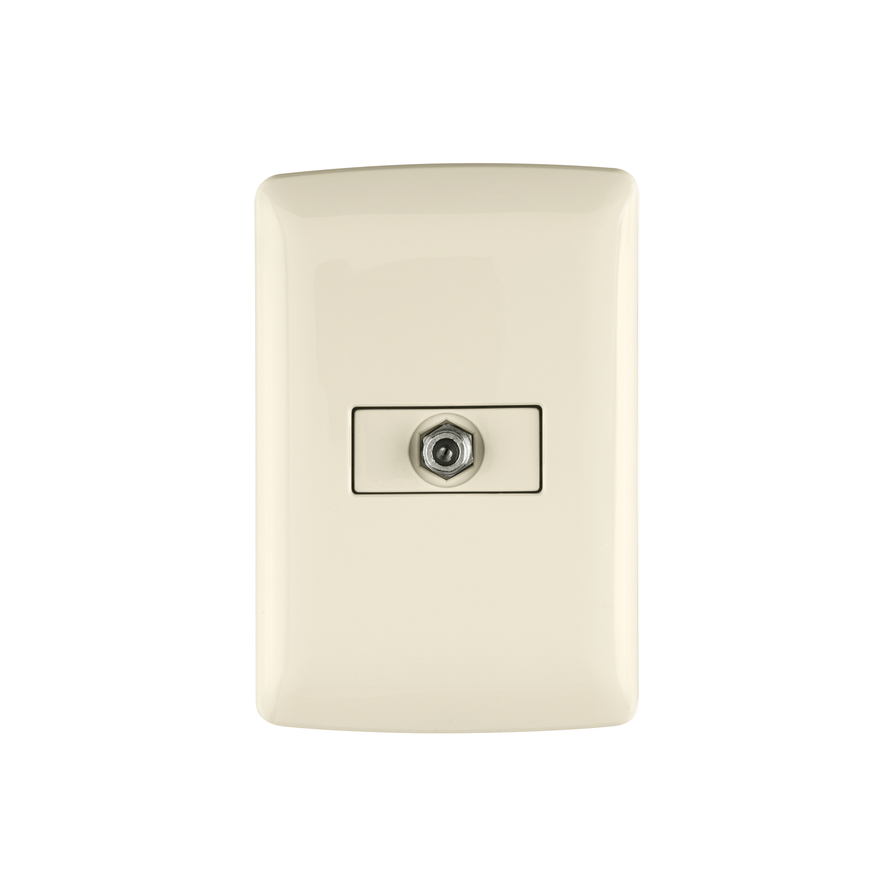 Placa armada con conexión para TV, marfil, línea Italiana