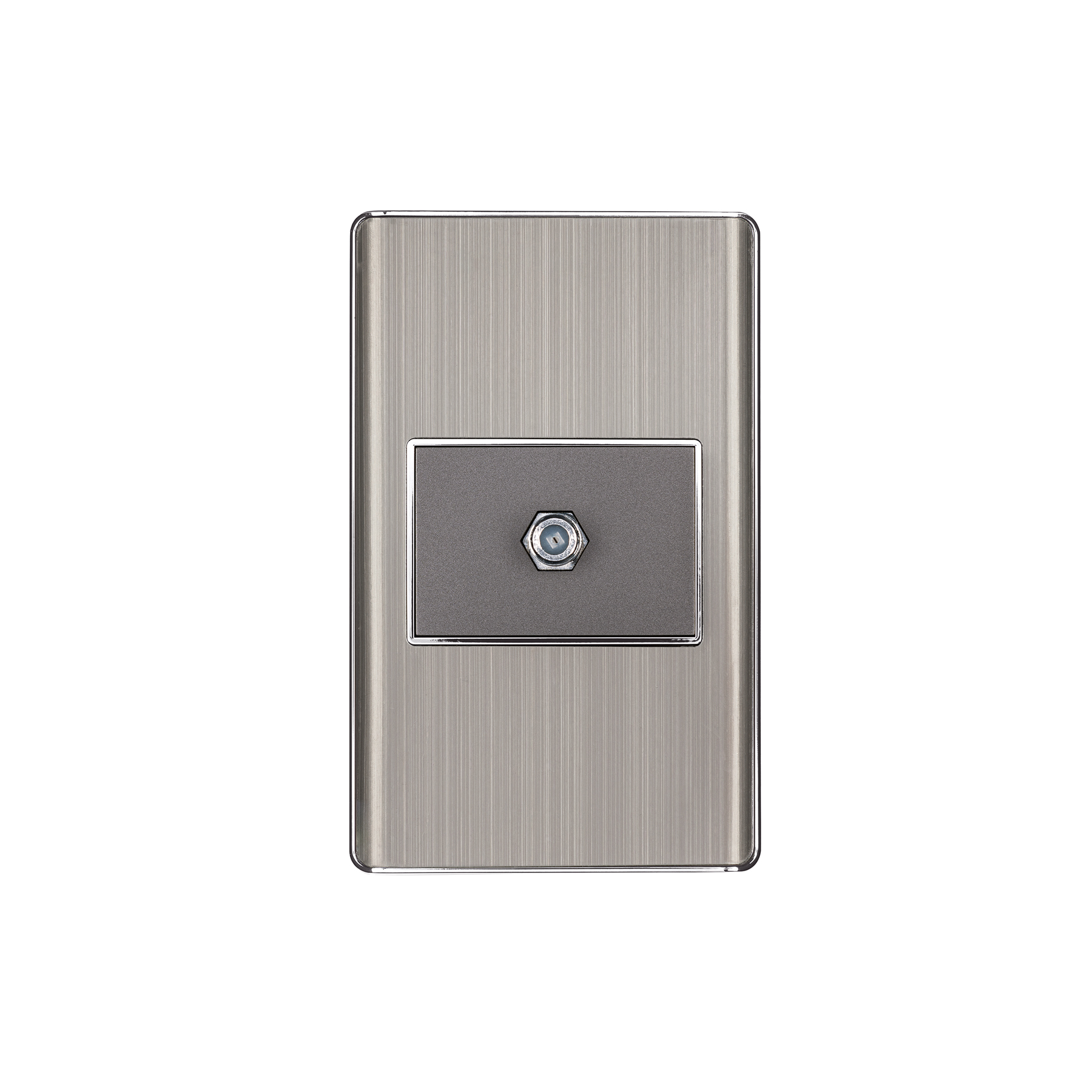 Placa armada acero inox 1 toma de TV, 1.5 módulos, Lisboa