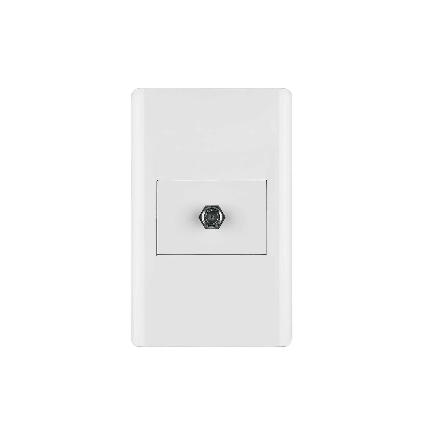 Placa armada blanca 1 toma de TV, 1.5 módulos, Lisboa