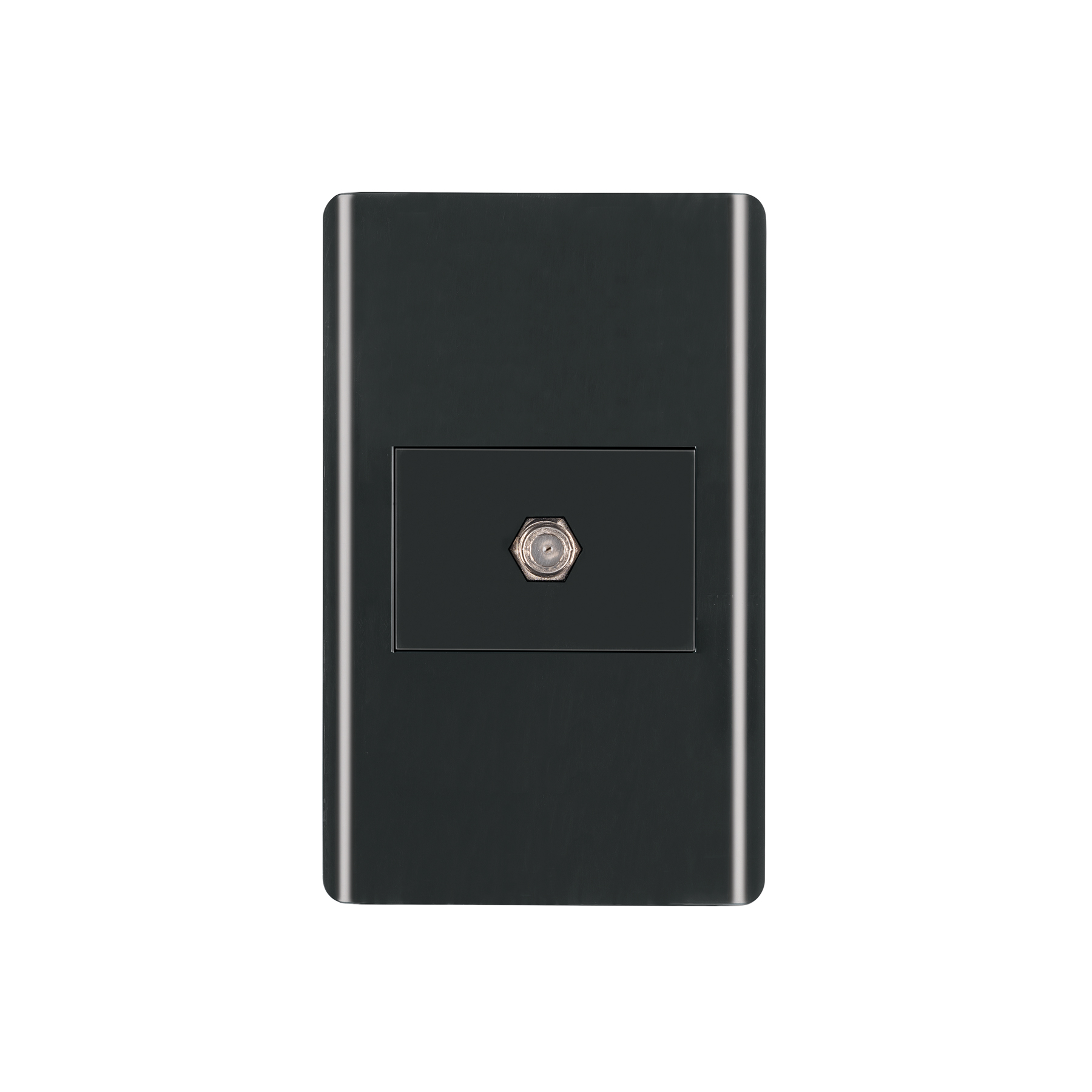 Placa armada negra 1 toma de TV, 1.5 módulos, Lisboa