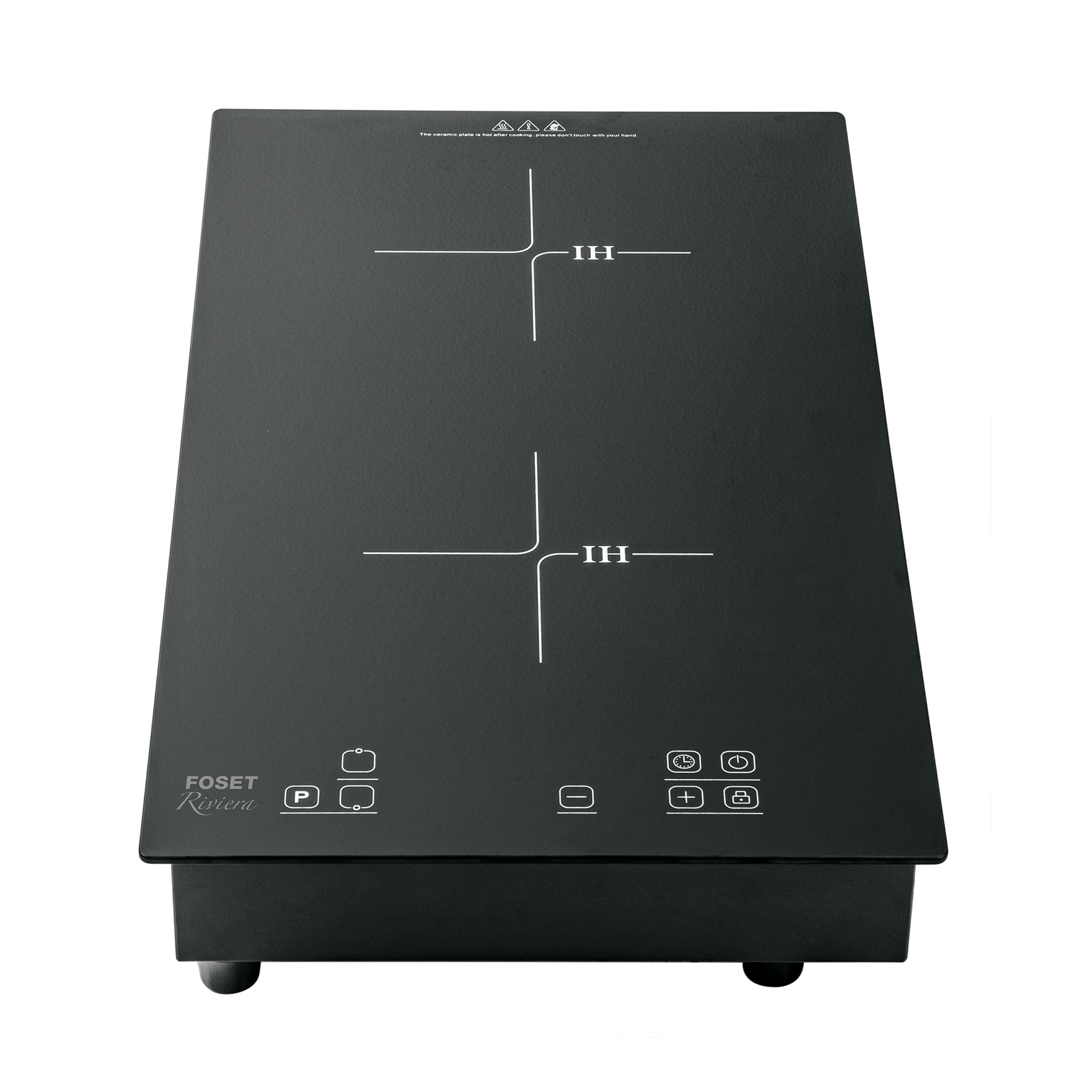 Parrilla inducción empotrable 30cm, 2 quem, vidrio, Riviera