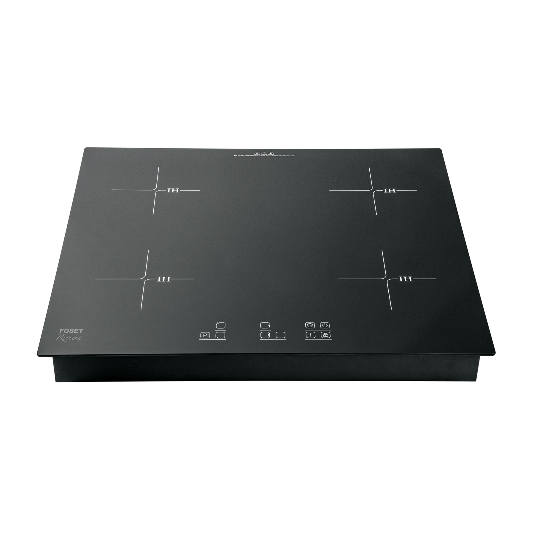 Parrilla inducción empotrable 60cm, 4 quem, vidrio, Riviera