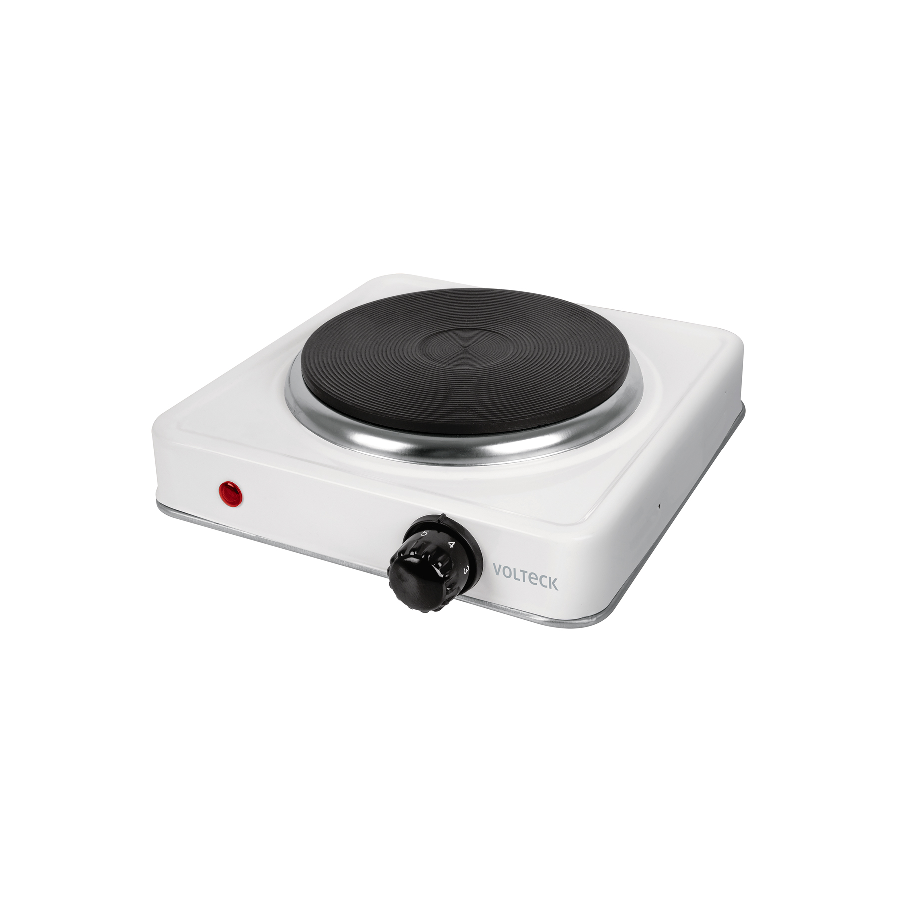 Parrilla eléctrica 1 quemador de disco, blanca, VOLTECK