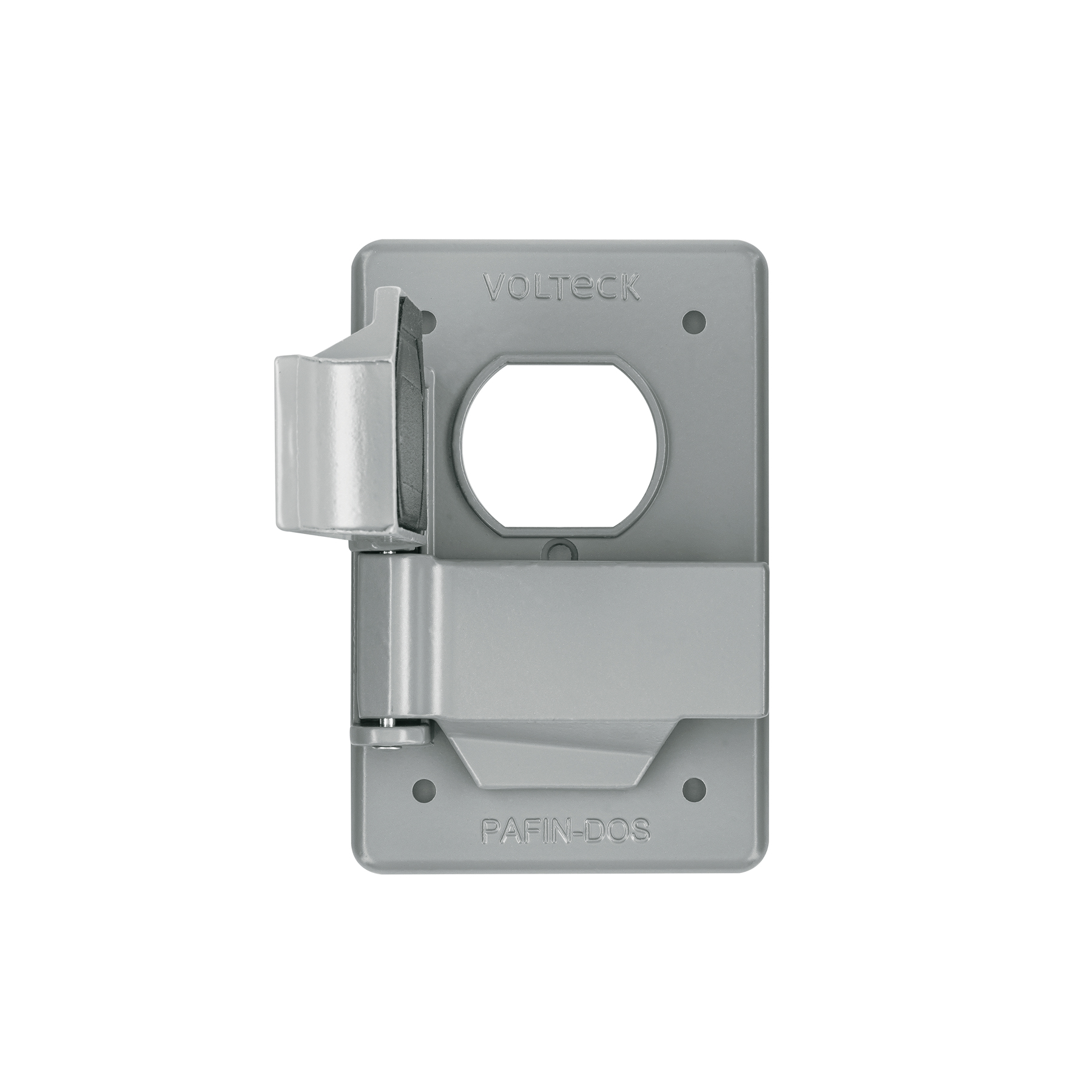 Placa tipo FS, con cubierta, doble, sobreponer, Volteck