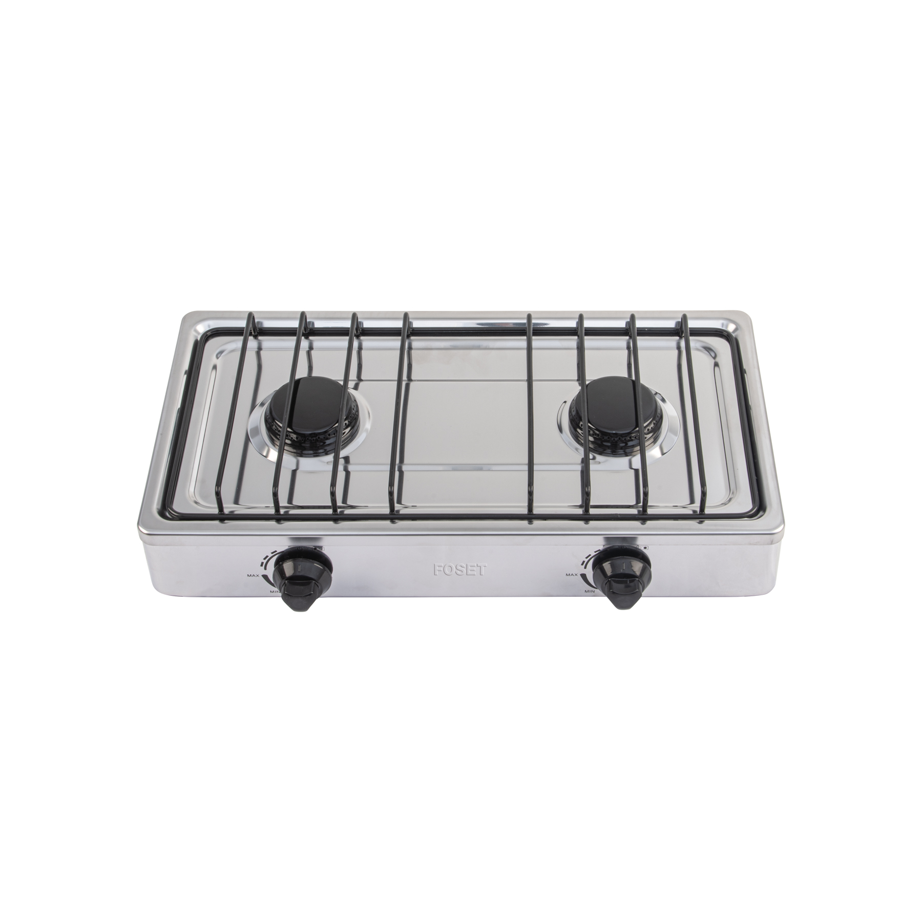 Parrilla de gas de sobreponer,2 quemadores, inox, FOSET AERO