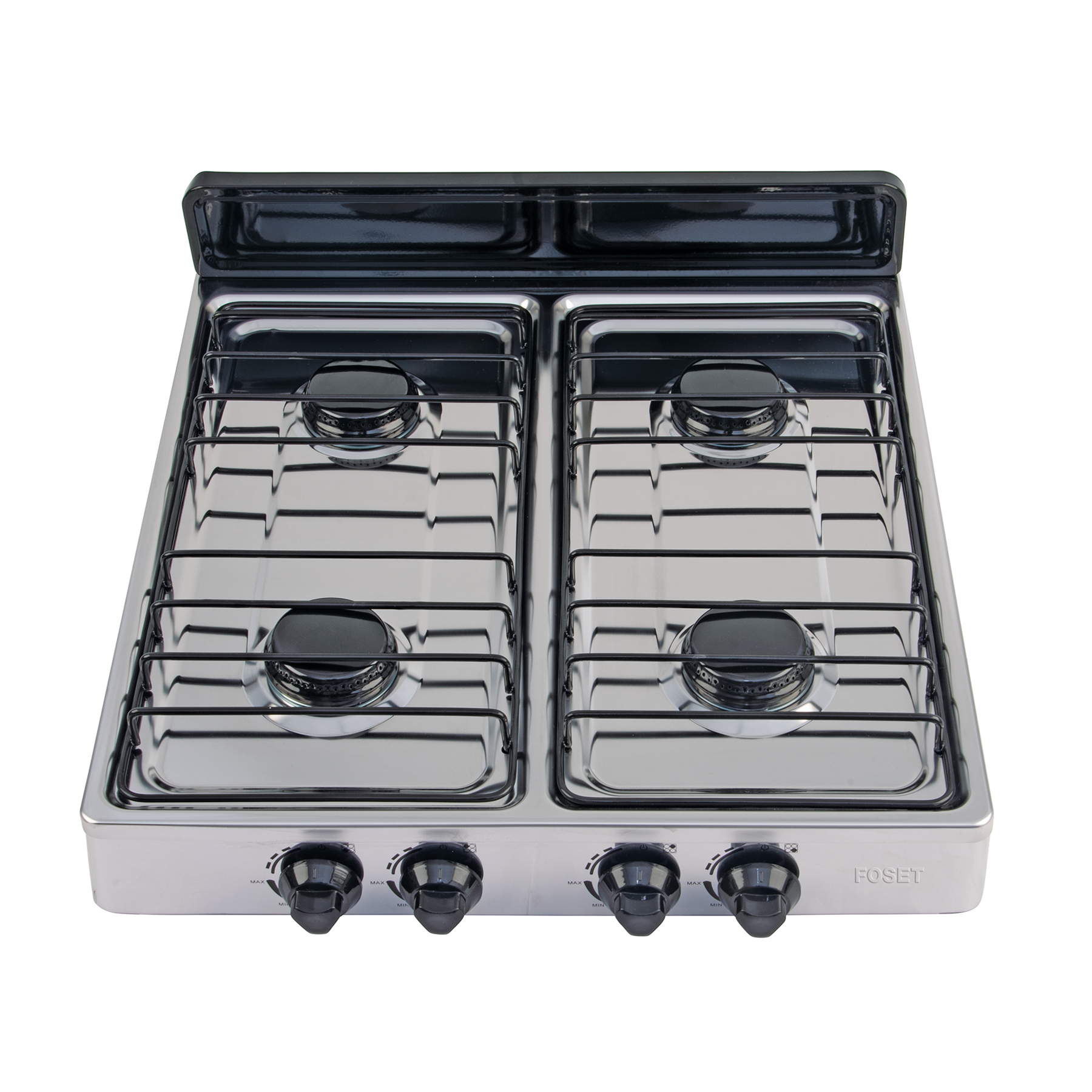Parrilla de gas de sobreponer 4 quemadores, inox, Foset