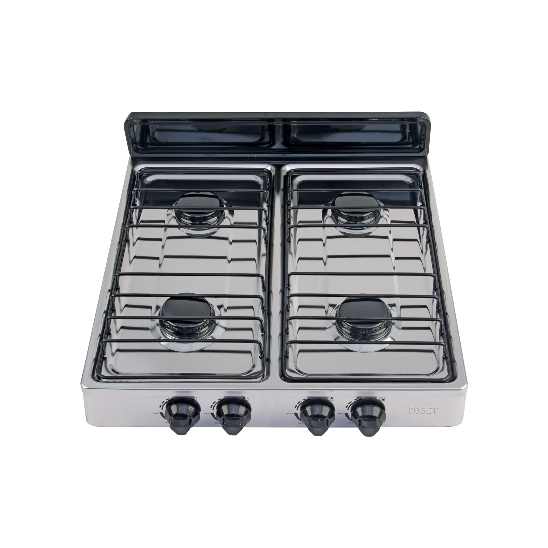 Parrilla de gas de sobreponer,4 quemadores, inox, FOSET AERO