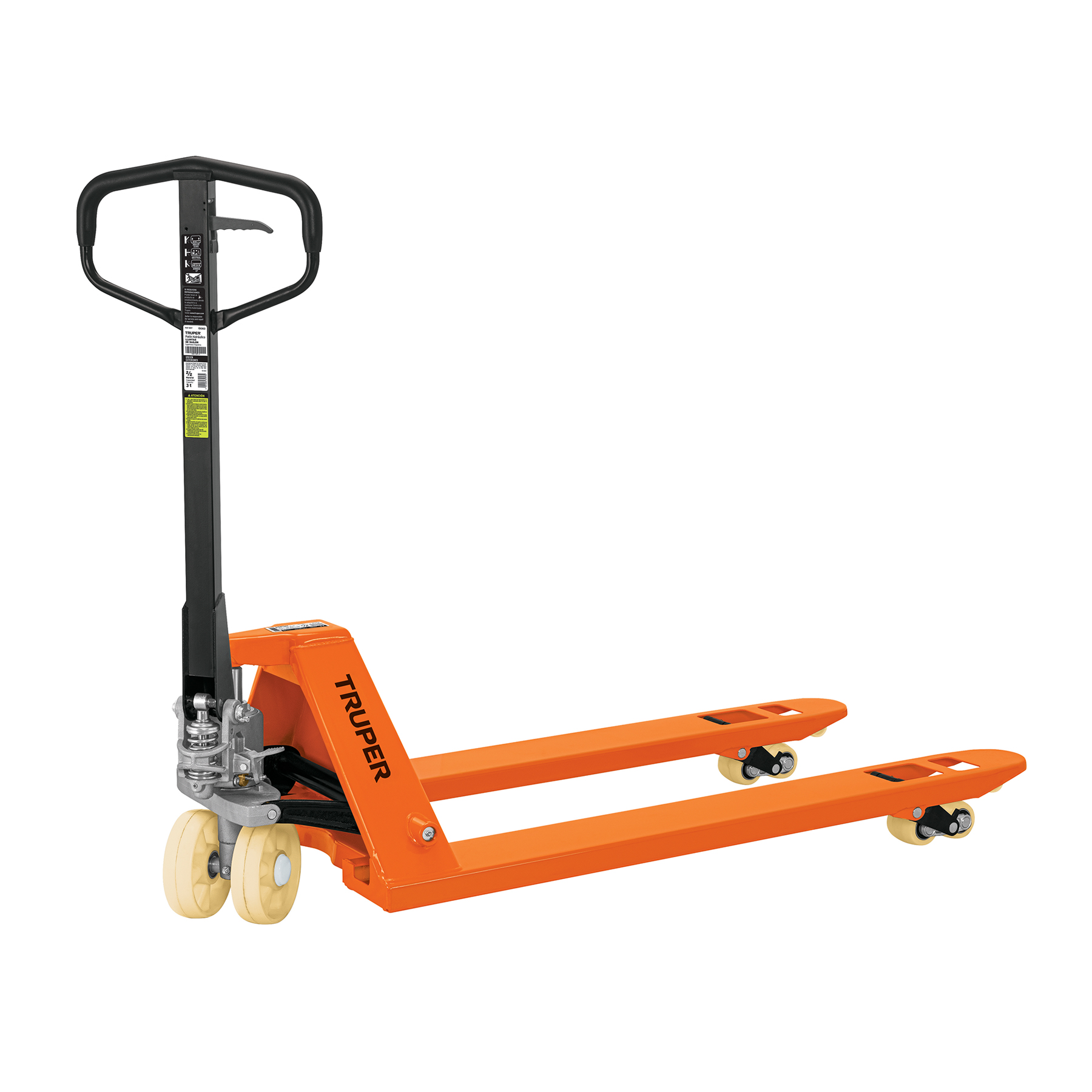 Patín traspaleta 3 ton con ruedas de nylon, Truper