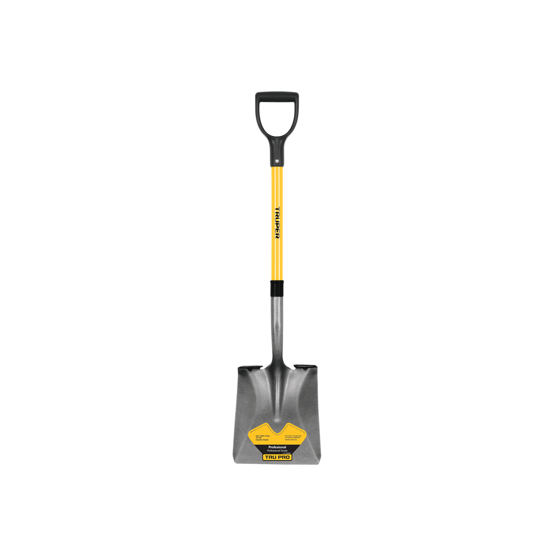 Truper, square point shovel, poly D fiberglass handle