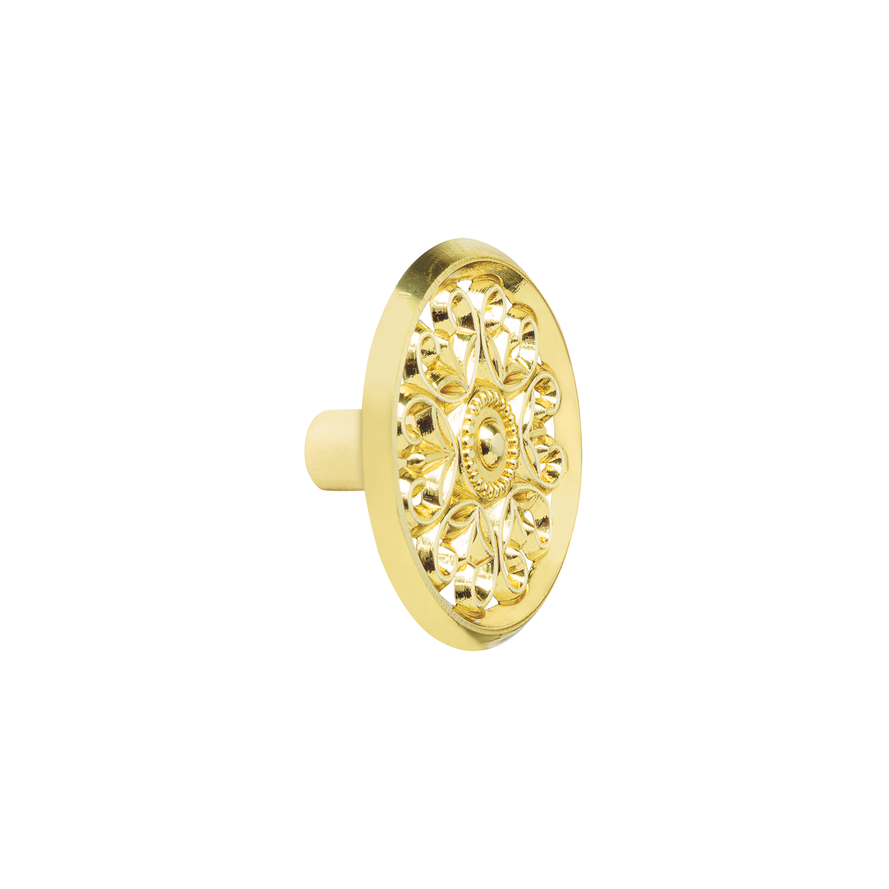 Perilla metálica estilo 'Colonial', latón brillante, HERMEX