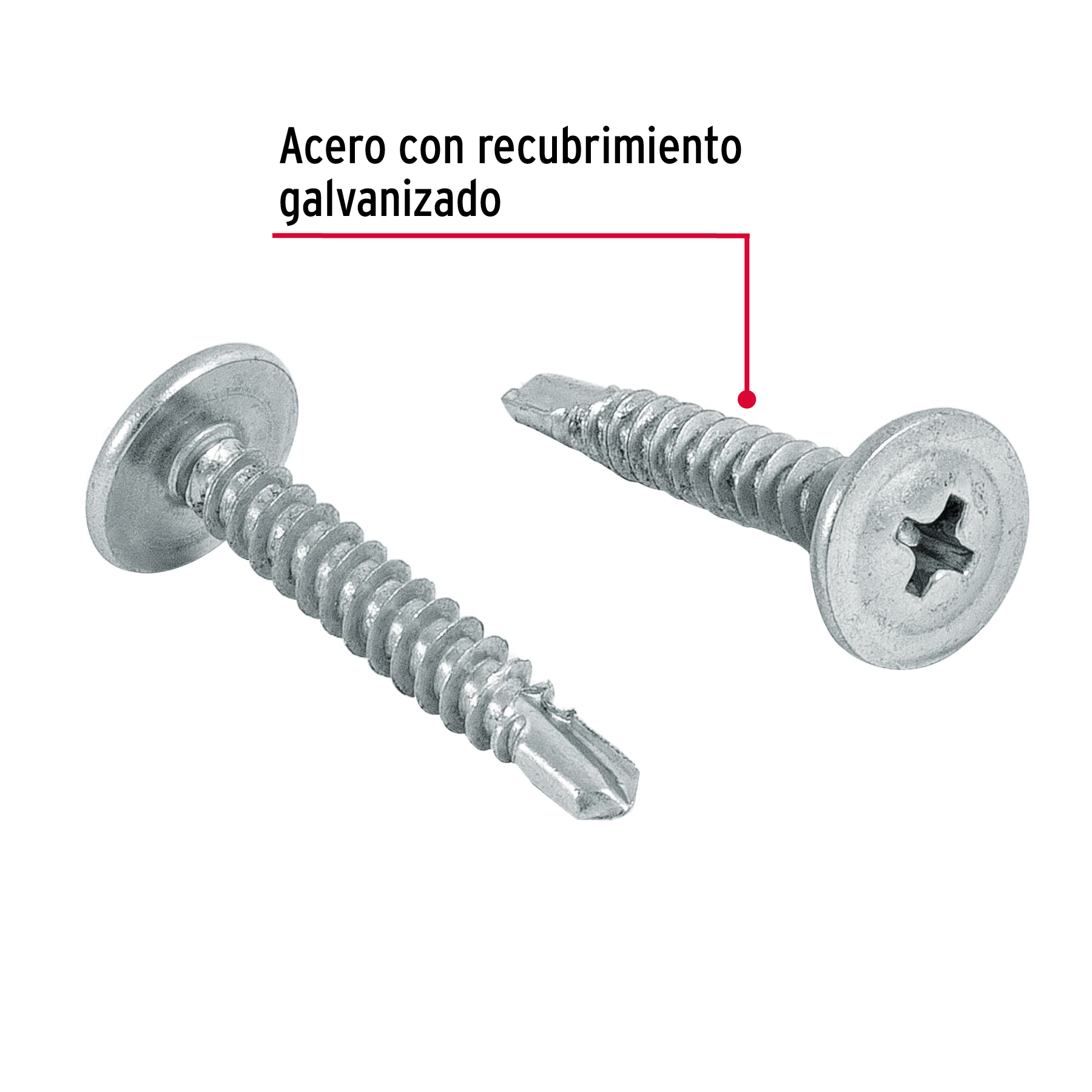 Bolsa con 100 pijas cabeza cruz, punta de broca 1', FIERO - Imagen 2