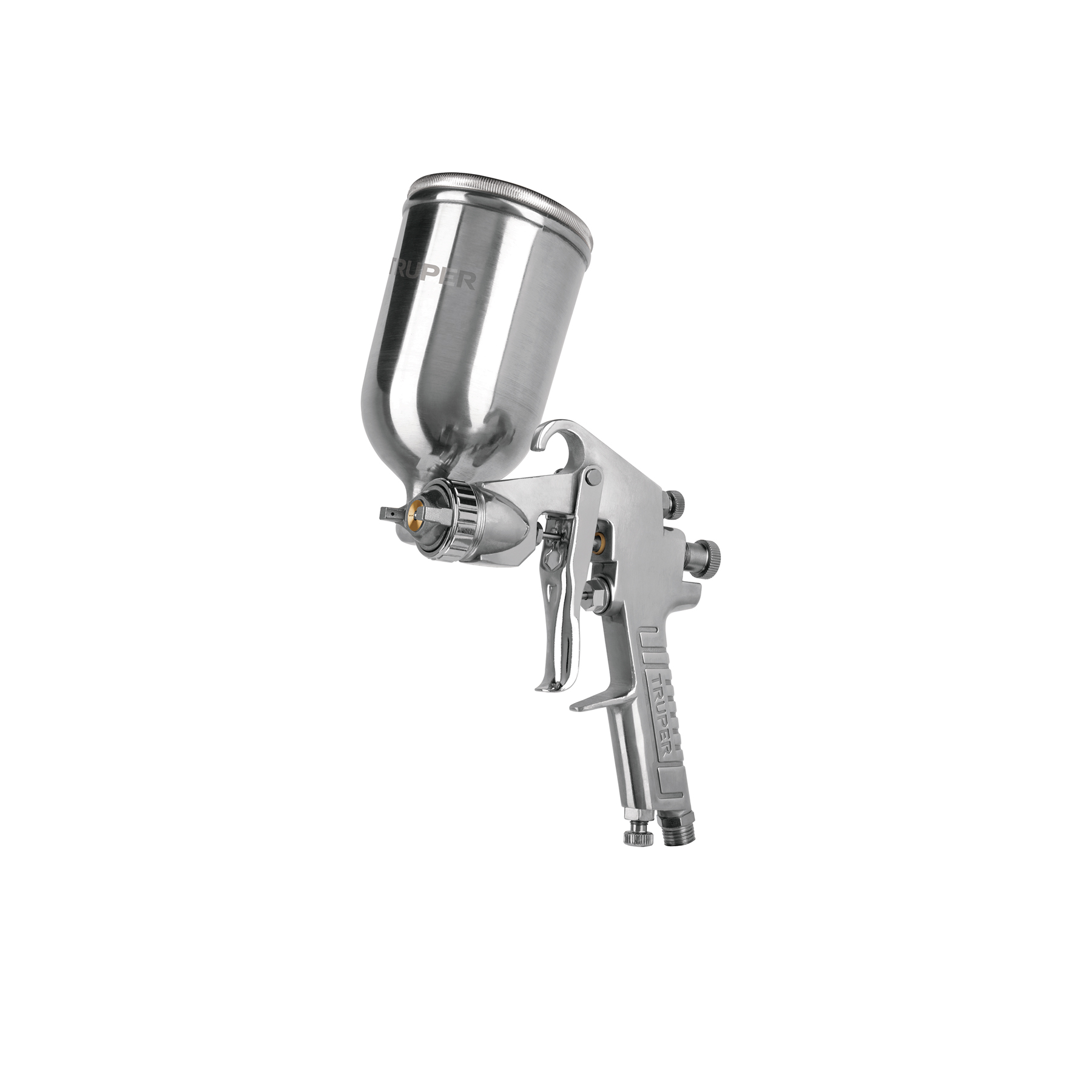 Pistola p/pintar gravedad LVMP vaso aluminio, 2 mm, Truper