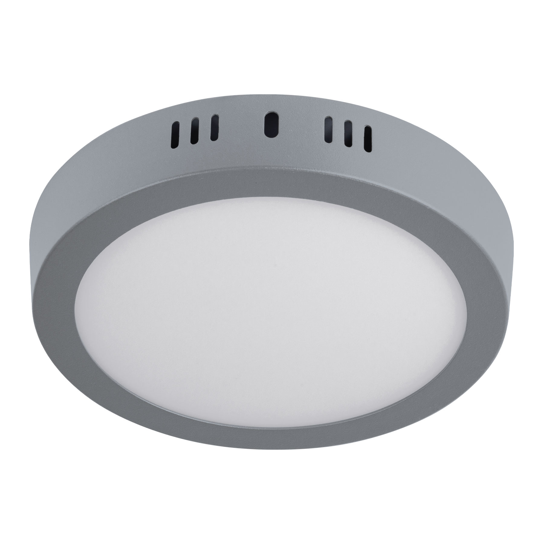 Luminario LED plafón 12W 6500K, redondo, gris, VOLTECK