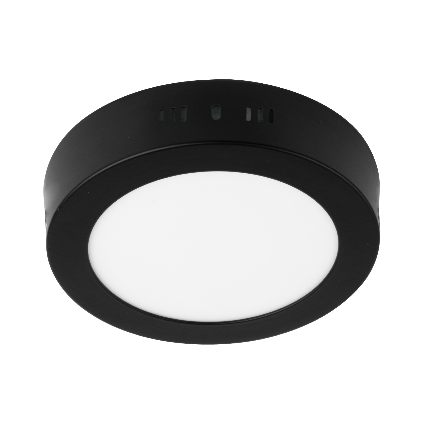 Luminario LED plafón 6W 6500K, redondo, negro, VOLTECK