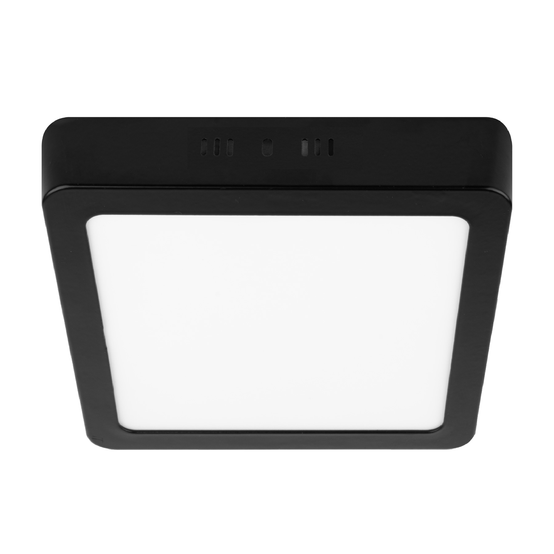 Luminario LED plafón 12W 6500K, cuadrado, negro, VOLTECK