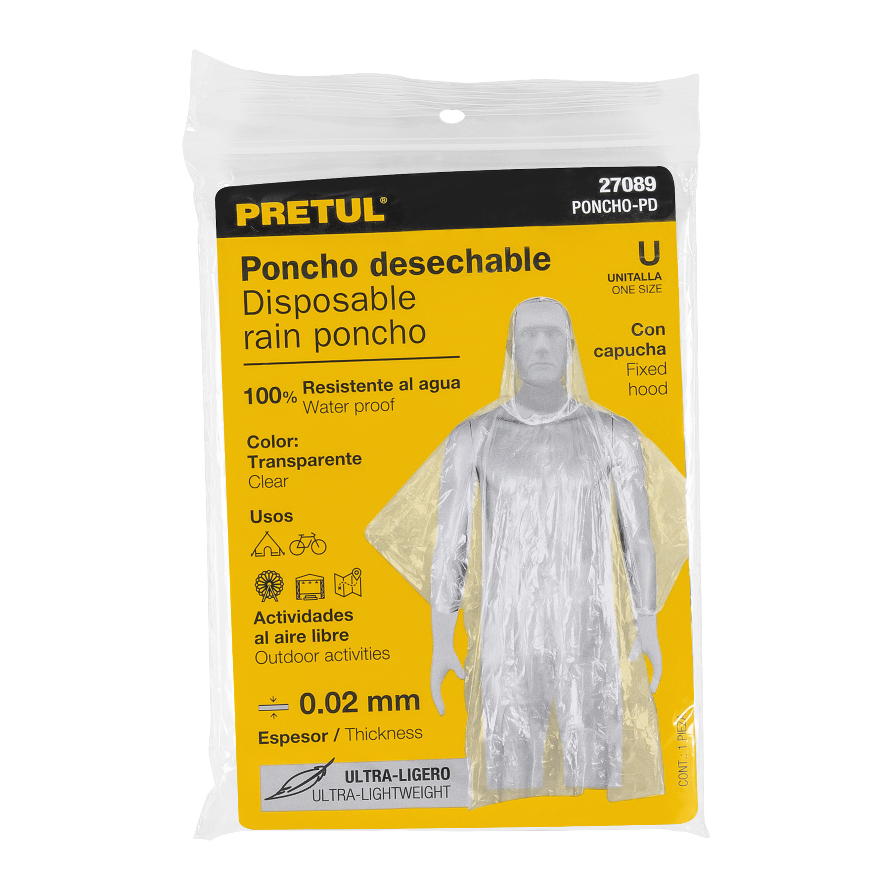 Poncho o capamanga desechable de polietileno, Pretul - Imagen 3