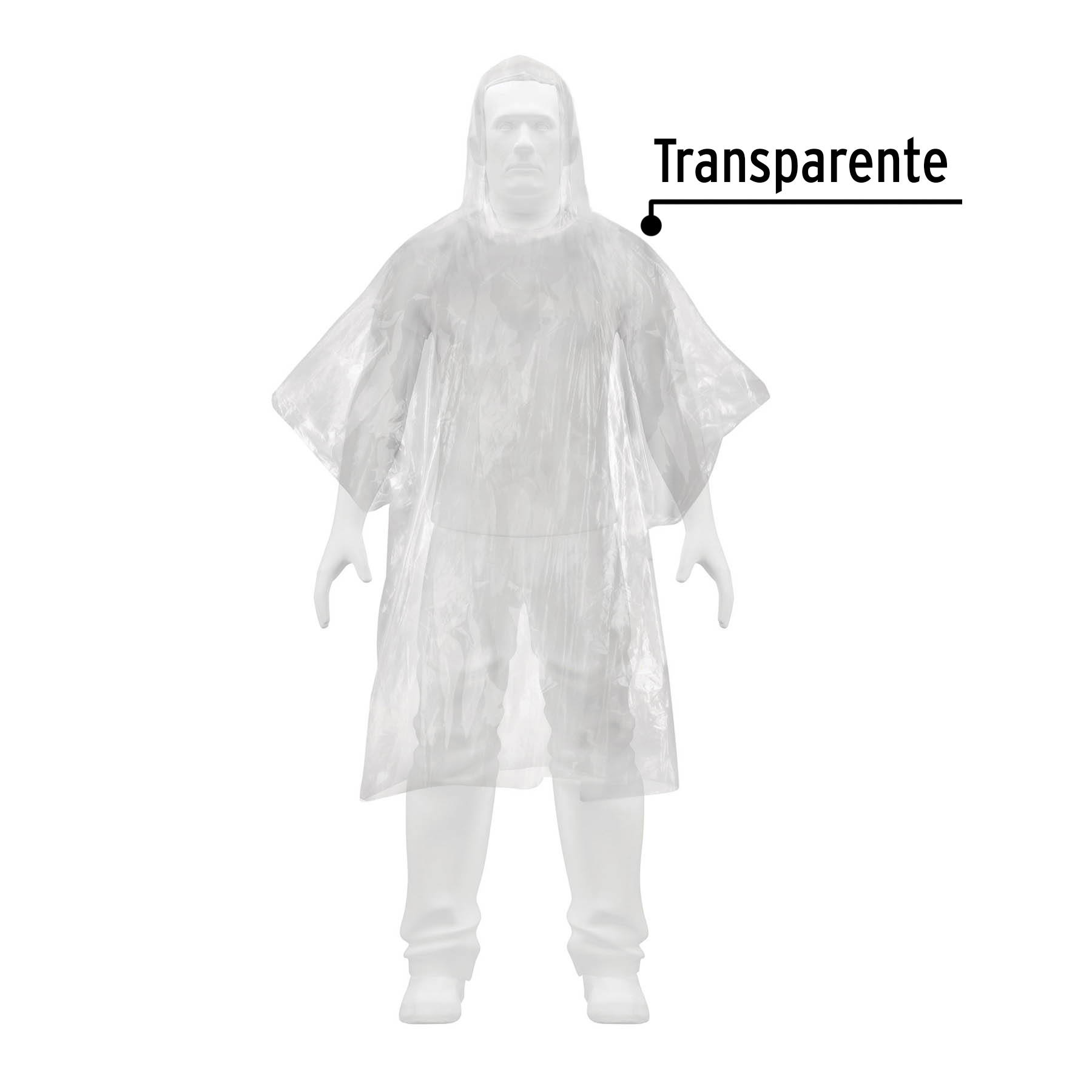Poncho o capamanga desechable de polietileno, Pretul - Imagen 2