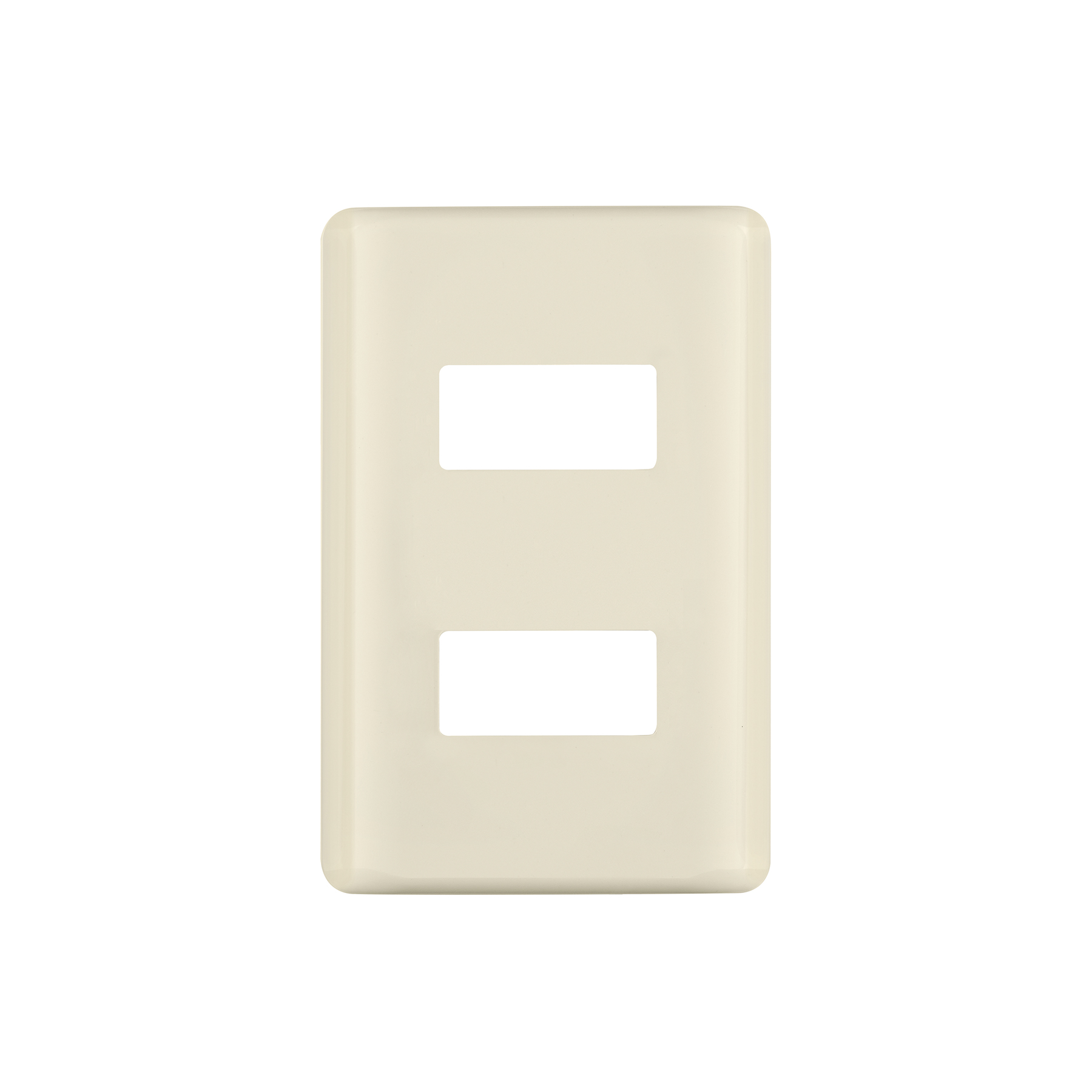 Placa 2 módulos, marfil, línea Volteck Basic
