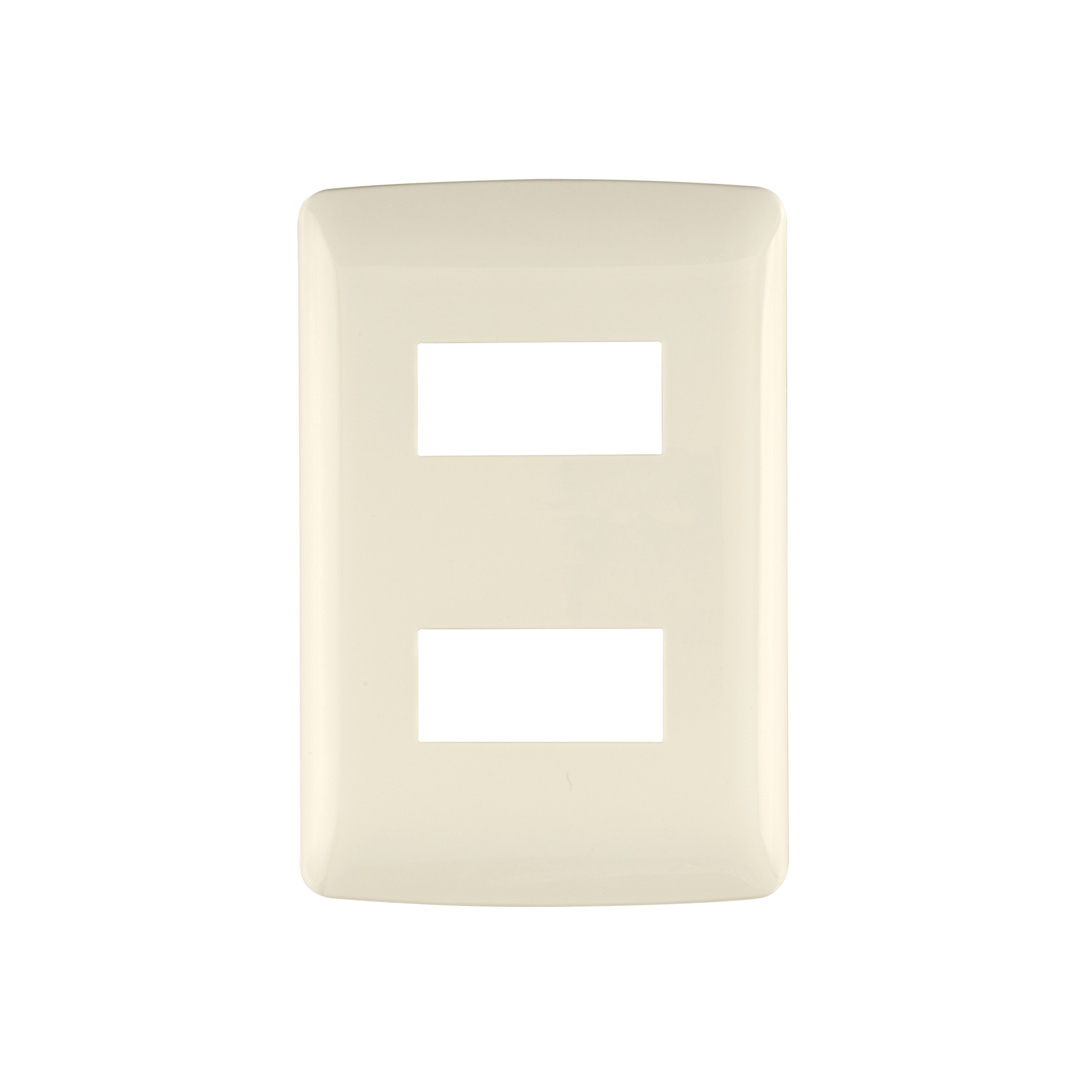 Placa 2 módulos de ABS, línea Italiana, color marfil