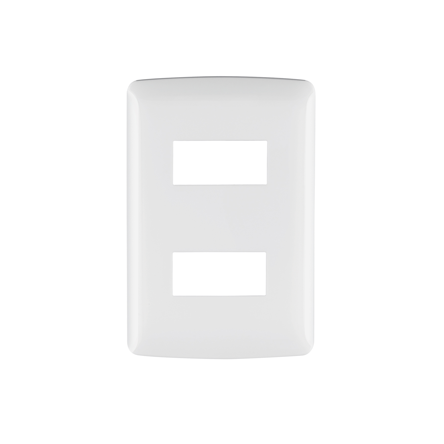 Placa 2 módulos de ABS, línea Italiana, color blanco