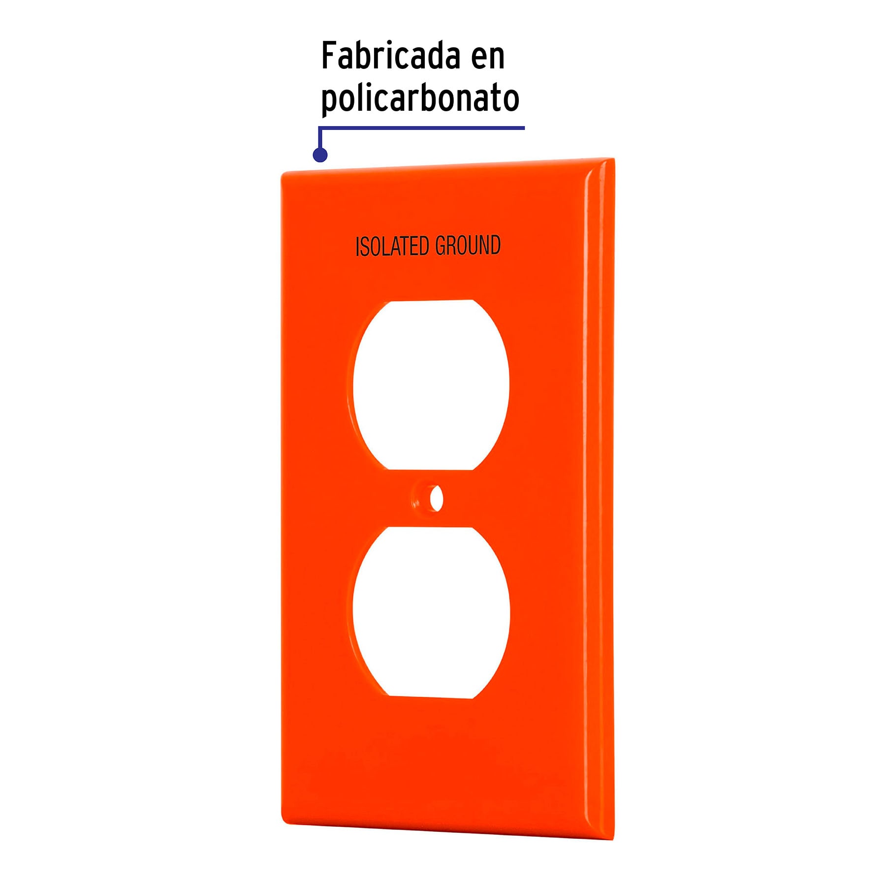 Placa para contacto dúplex tierra aislada, línea estándar - Imagen 2