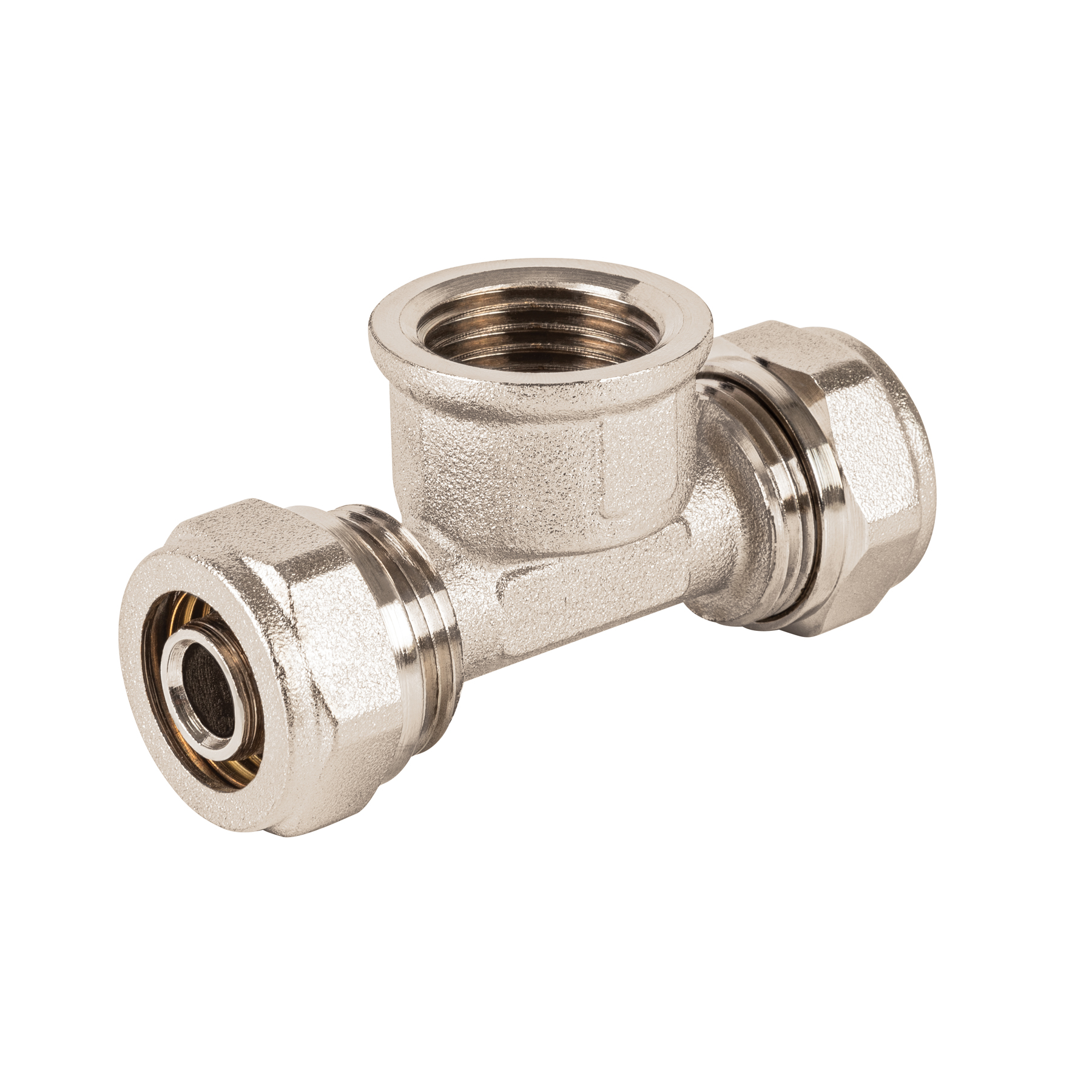 Tee para PEALPE,3/8x1/2x3/8',con rosca hembra central, Foset