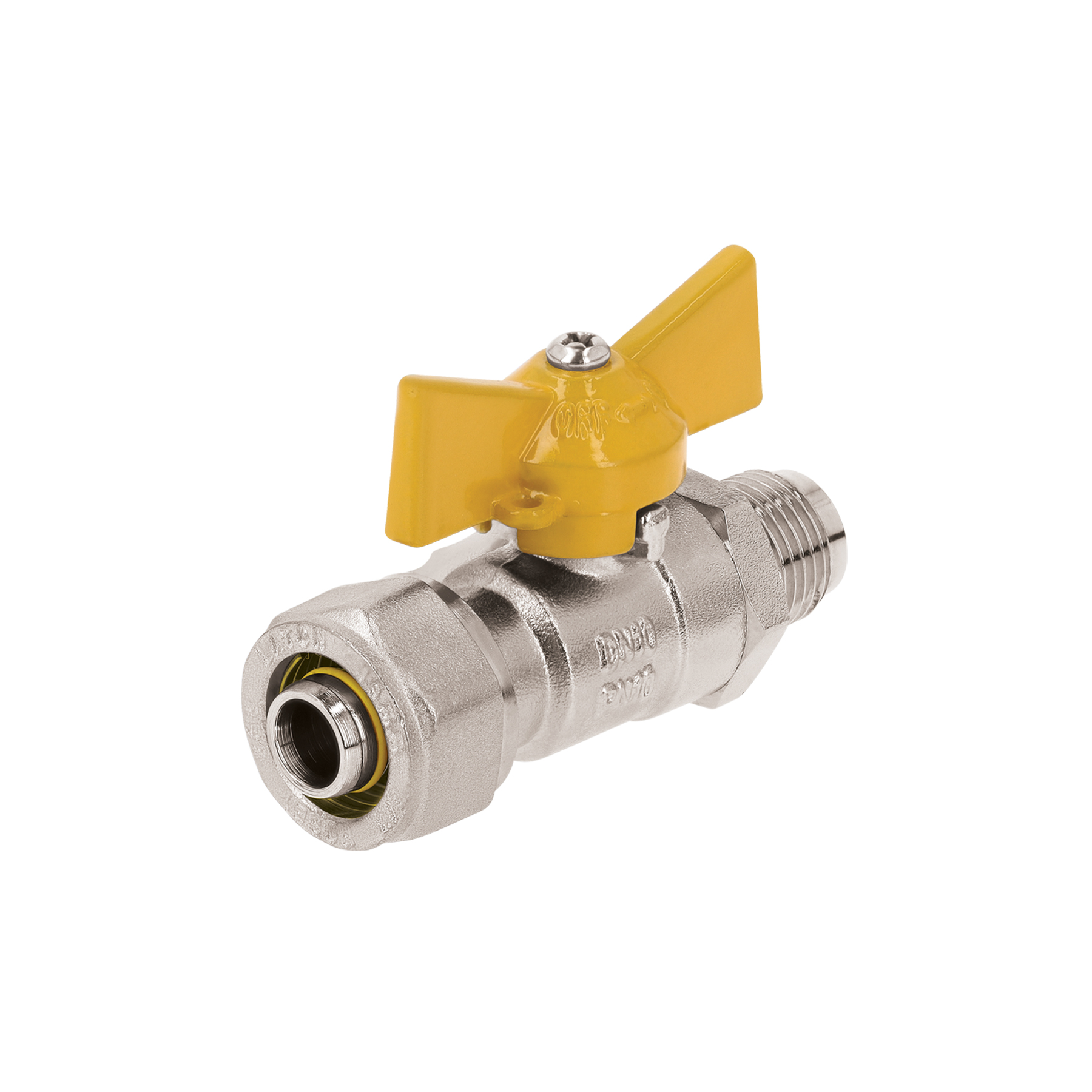 Válvula esfera para PE-AL-PE, 3/8'a flare 3/8', Foset