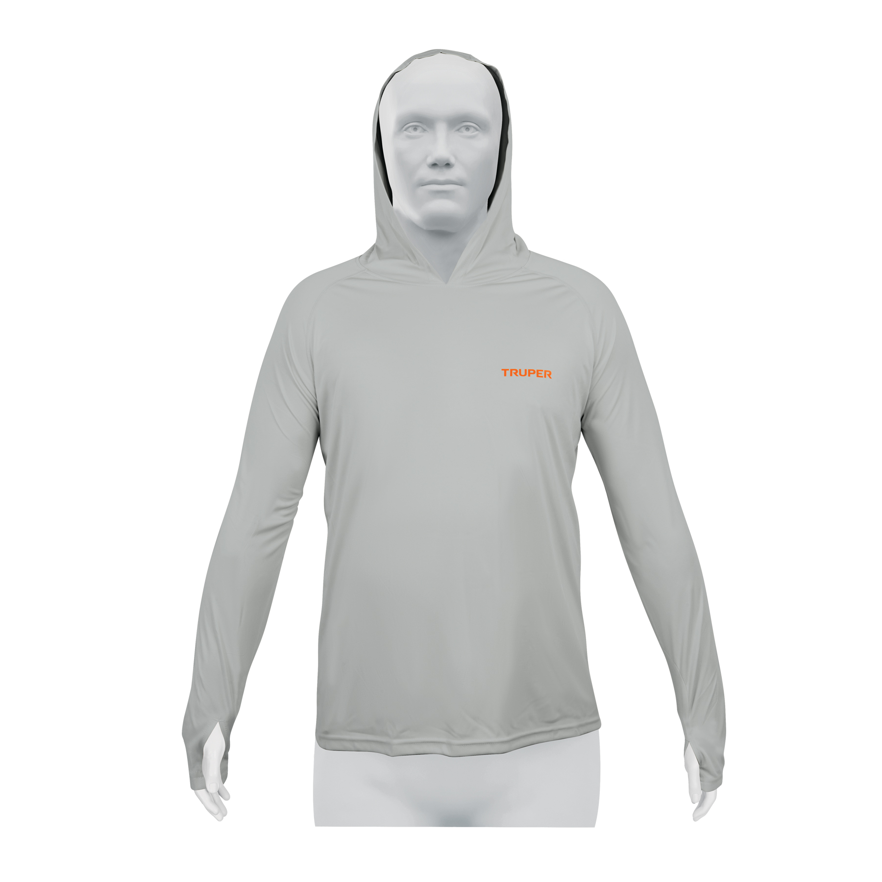 Playera protección solar,m. larga, c/gorro,hombre,G, TRUPER