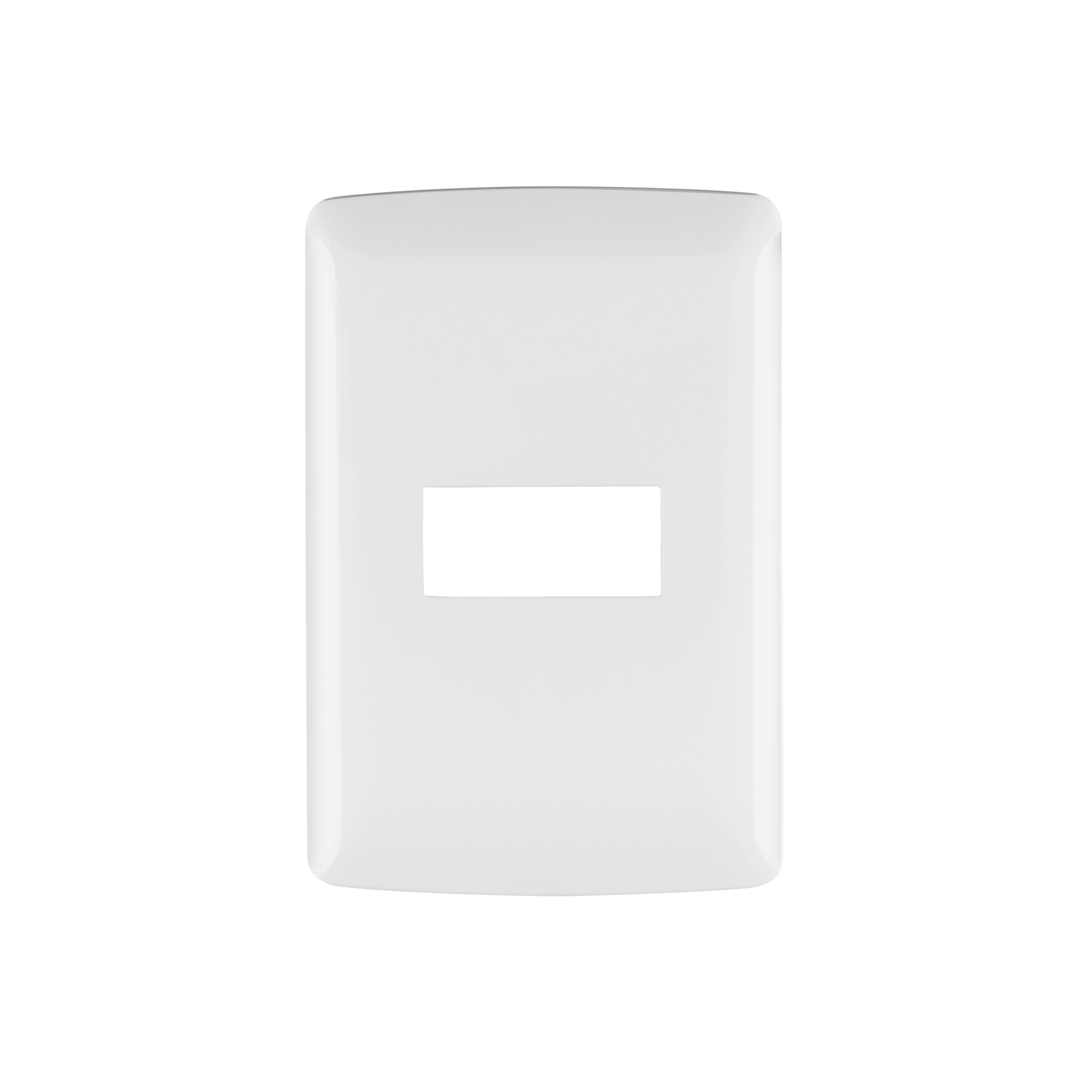 Placa 1 módulo de ABS, línea Italiana, color blanco, Volteck