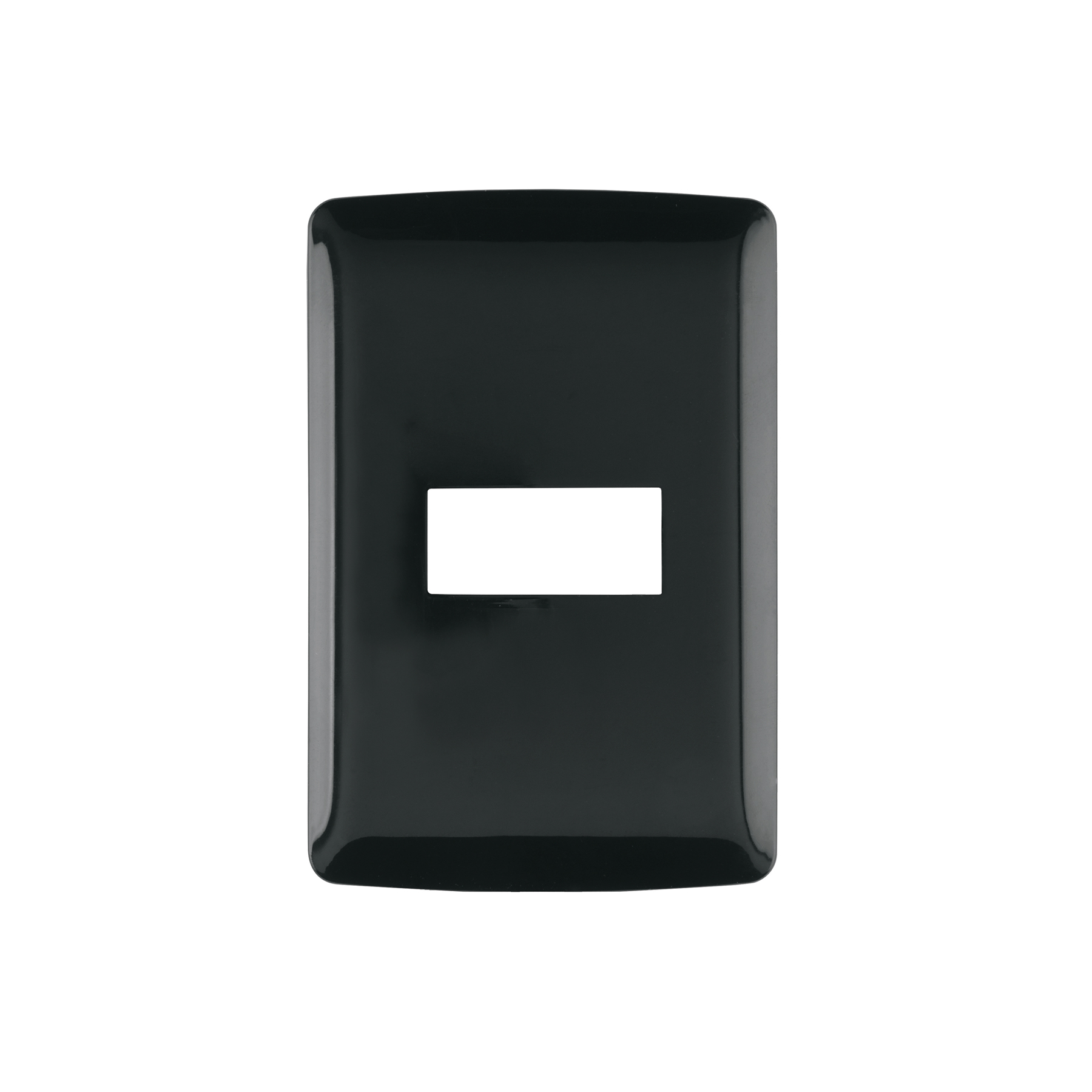 Placa 1 módulo, Italiana, color negro, Volteck