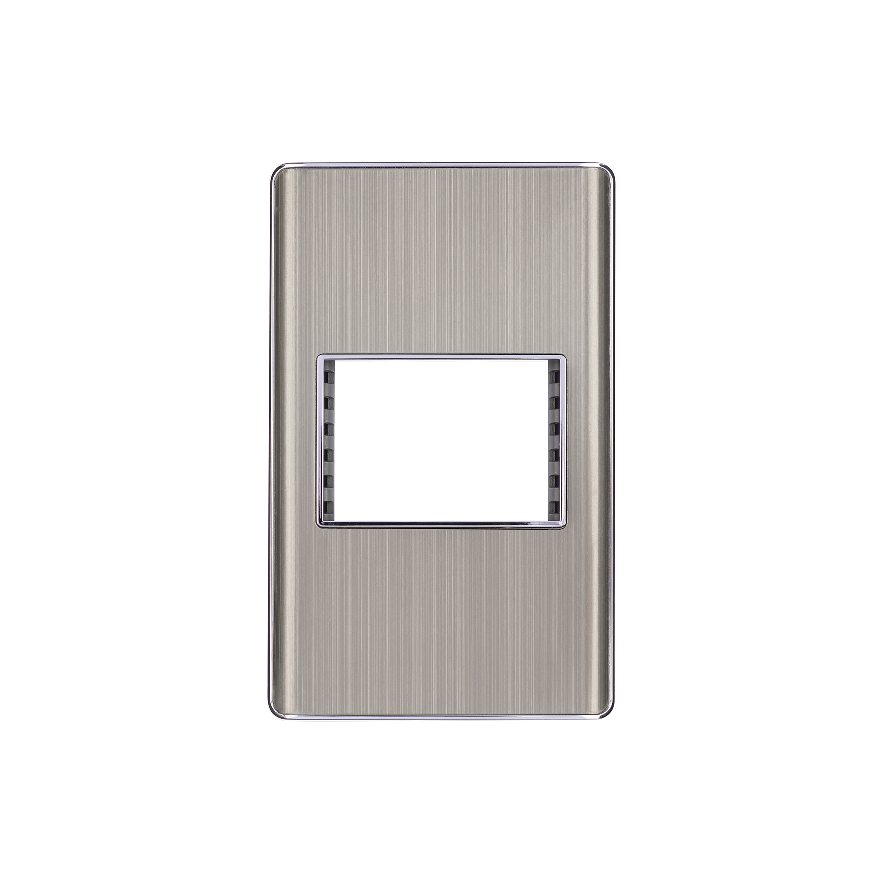 Placa de acero inox con 1 ventana 1.5 módulos, línea Lisboa