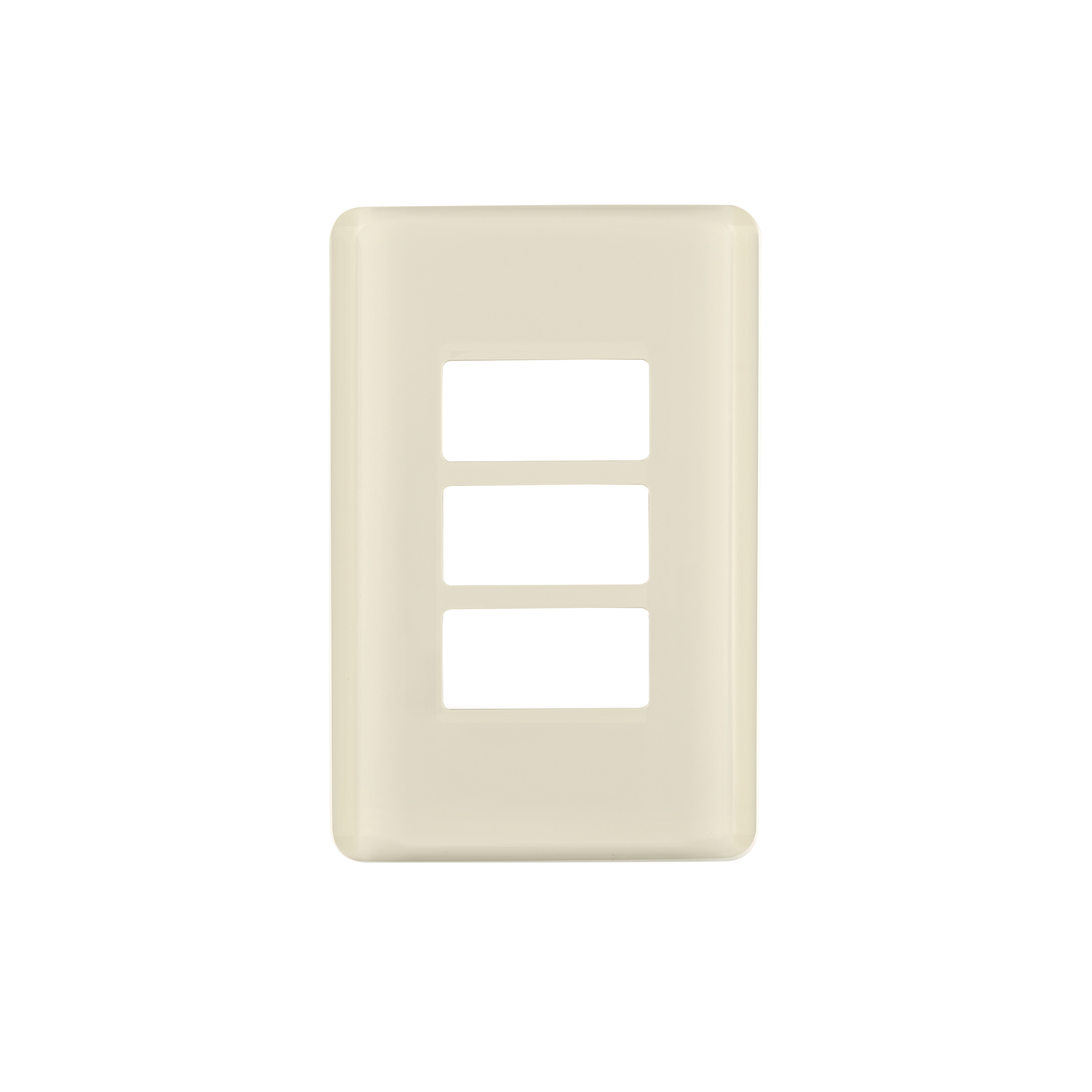 Placa 3 módulos, marfil, línea Volteck Basic