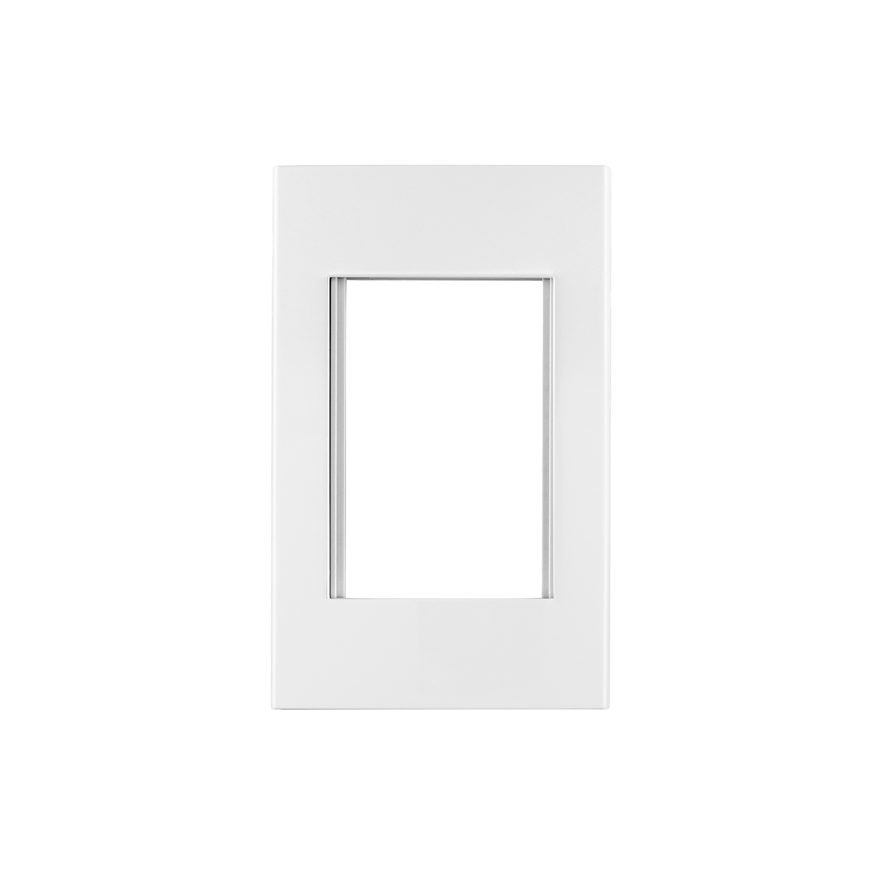 Placa 1 ventana, 3 módulos, línea Española, color blanco