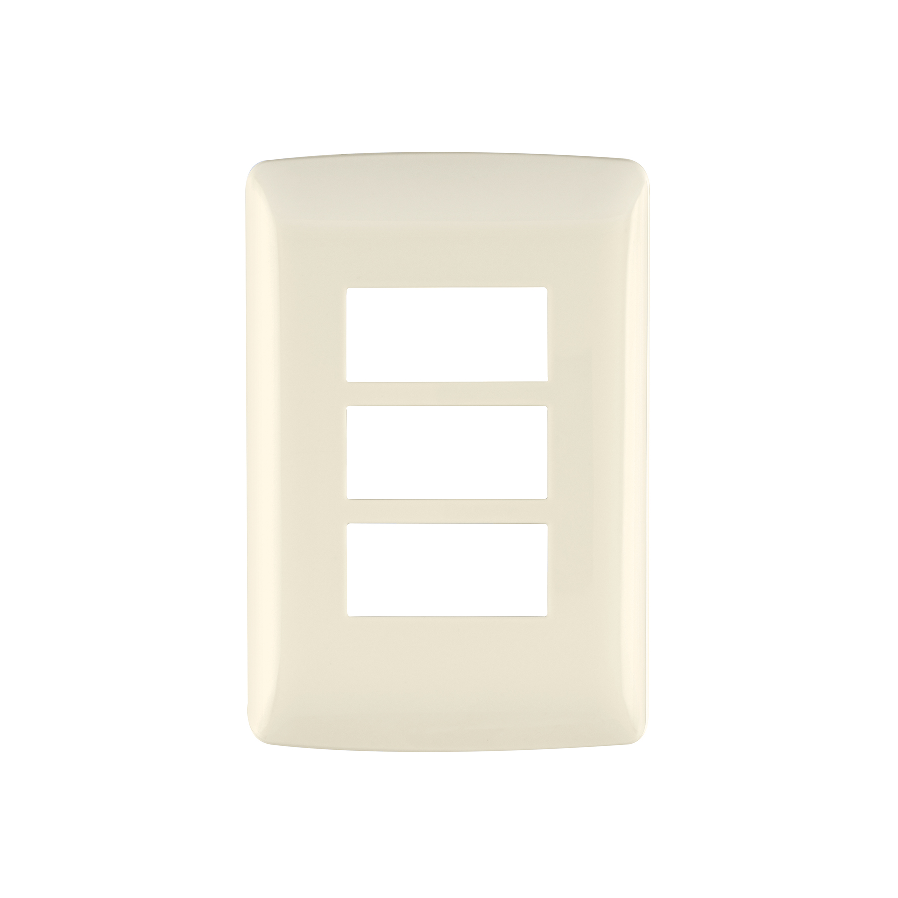 Placa 3 módulos de ABS, línea Italiana, color marfil